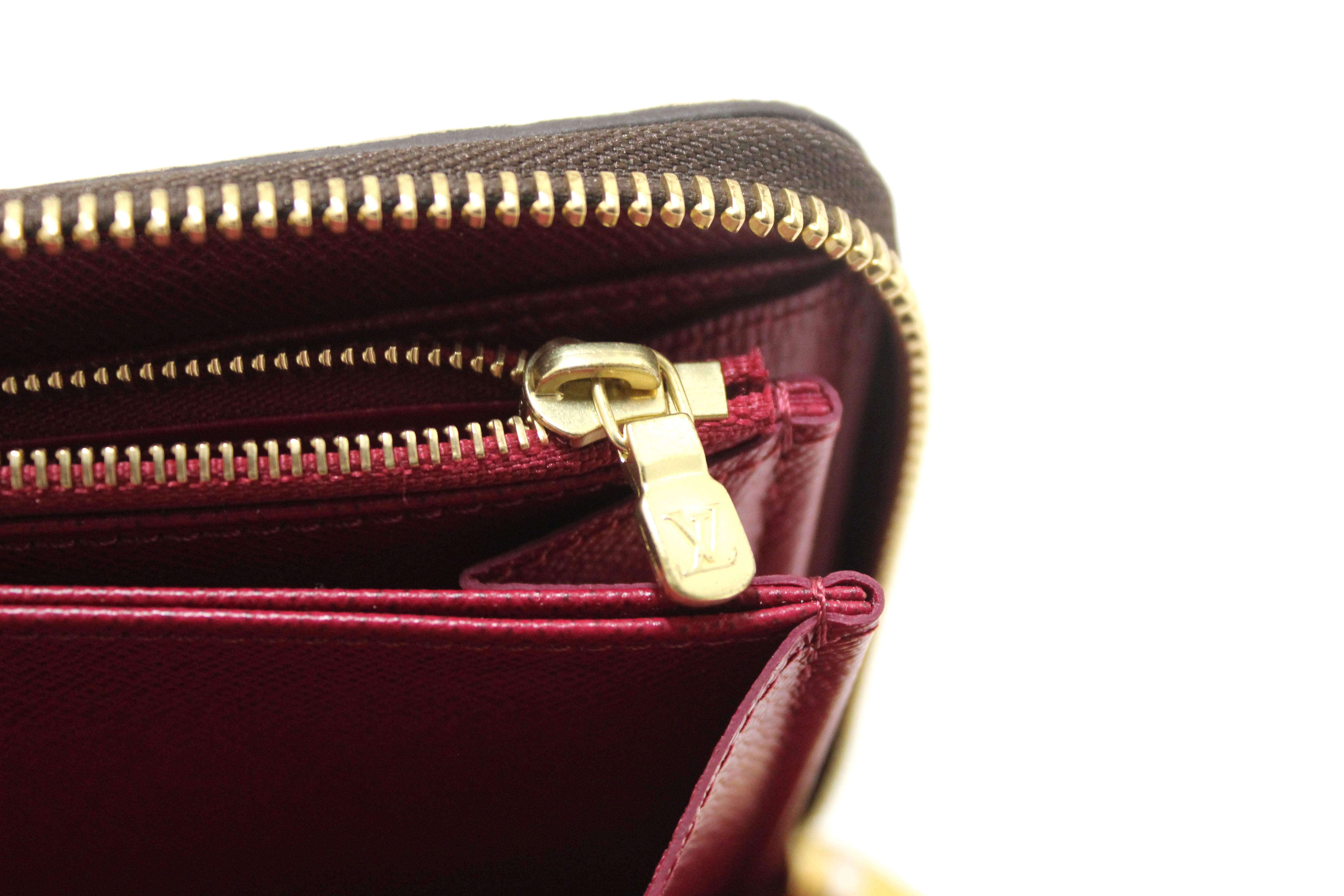 Authentic Louis Vuitton Classic Monogram with Fuchsia Zippy Wallet