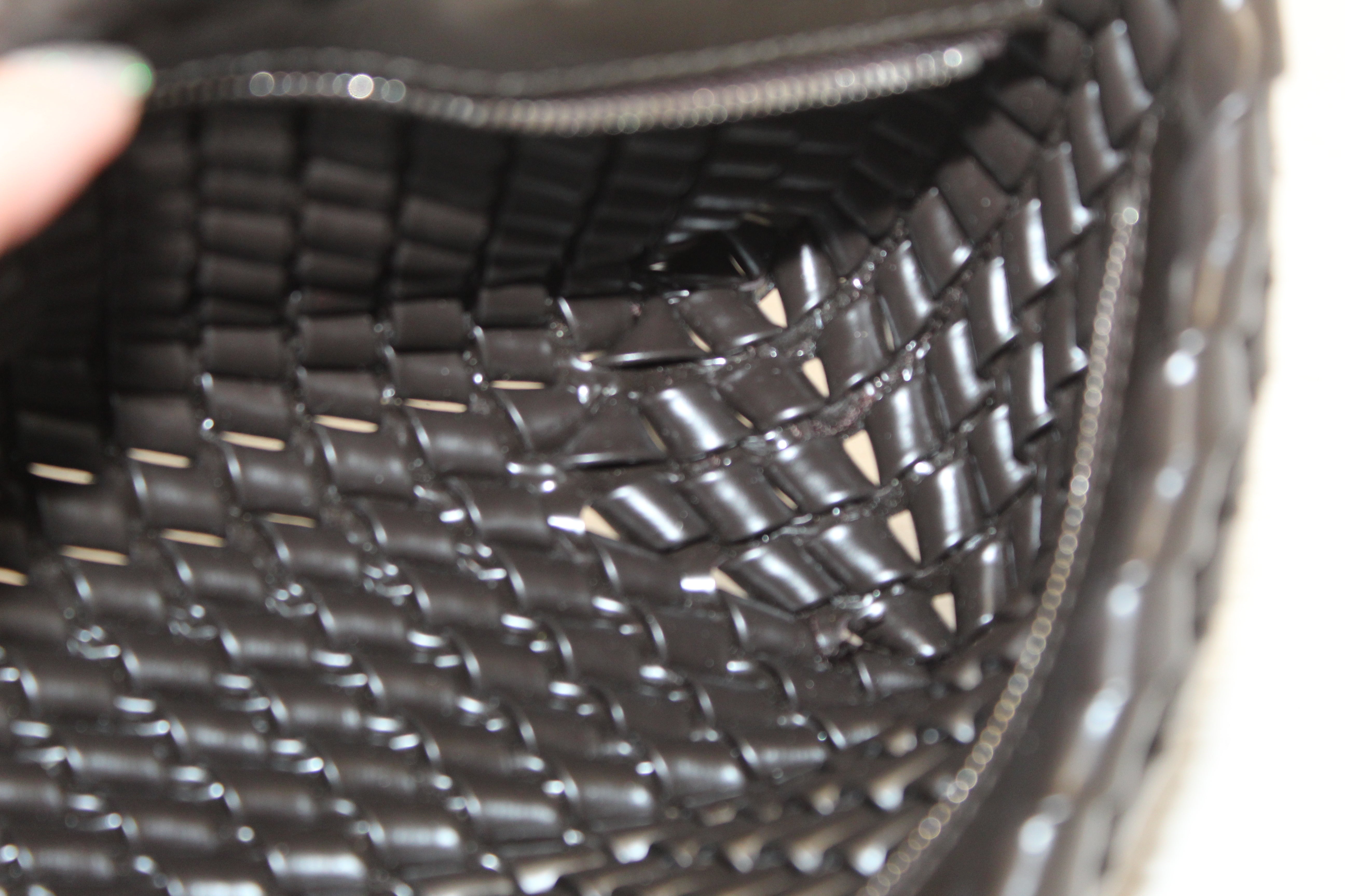 Authentic Bottega Veneta Brown Nappa Intrecciato Slanted Clutch Fondant