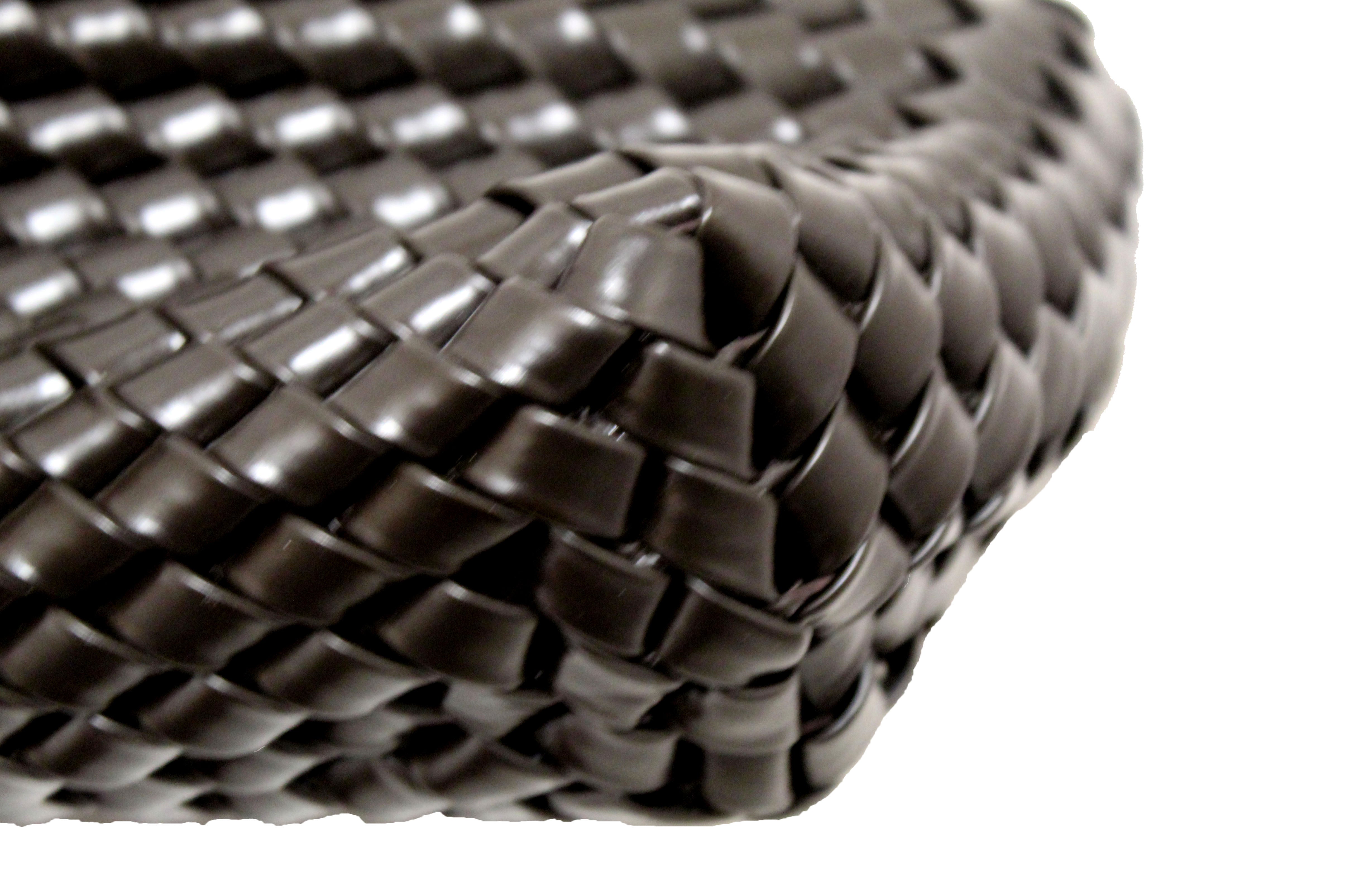 Authentic Bottega Veneta Brown Nappa Intrecciato Slanted Clutch Fondant