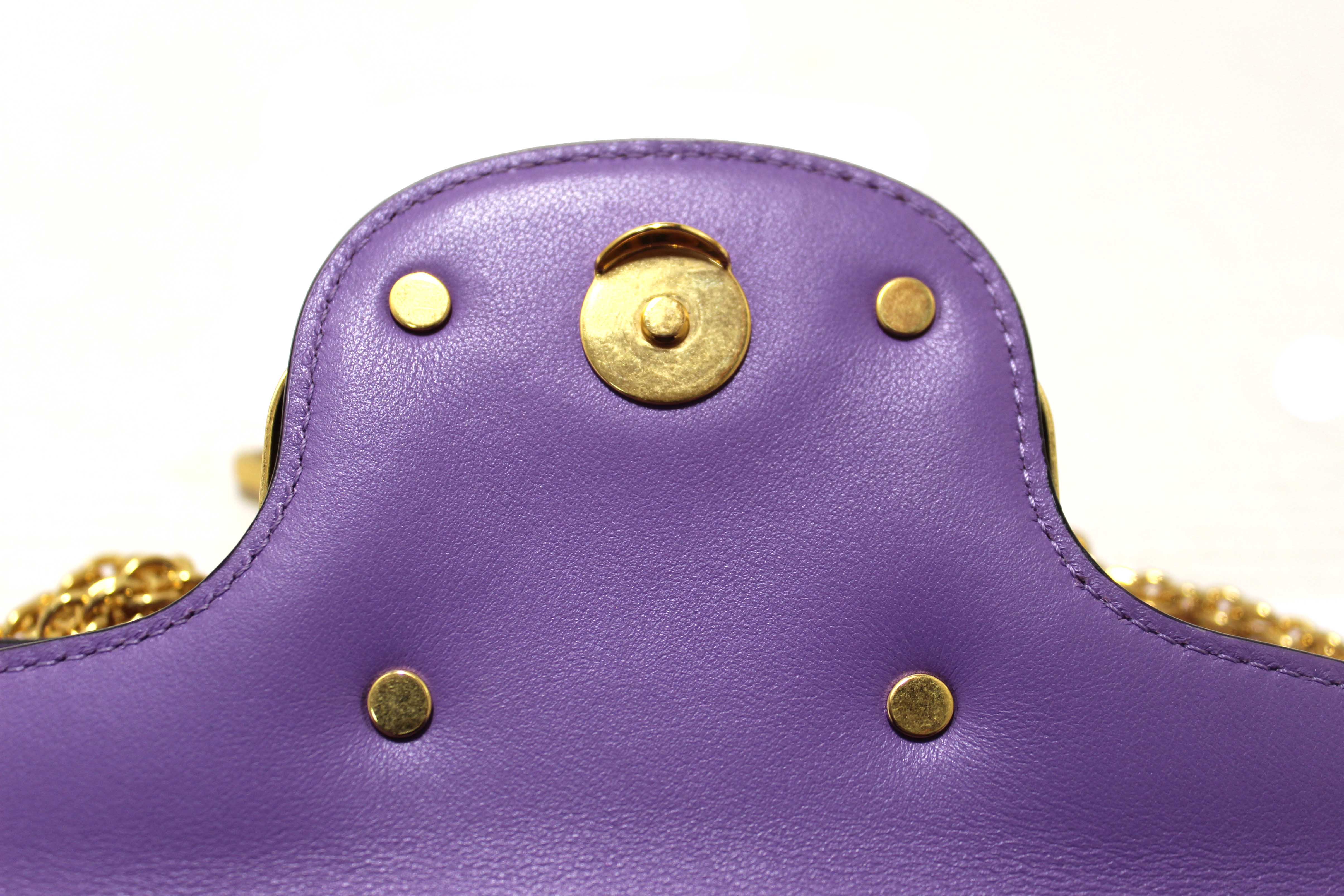 Authentic Valentino Purple Calfskin Leather Locò Small Crossbody Bag