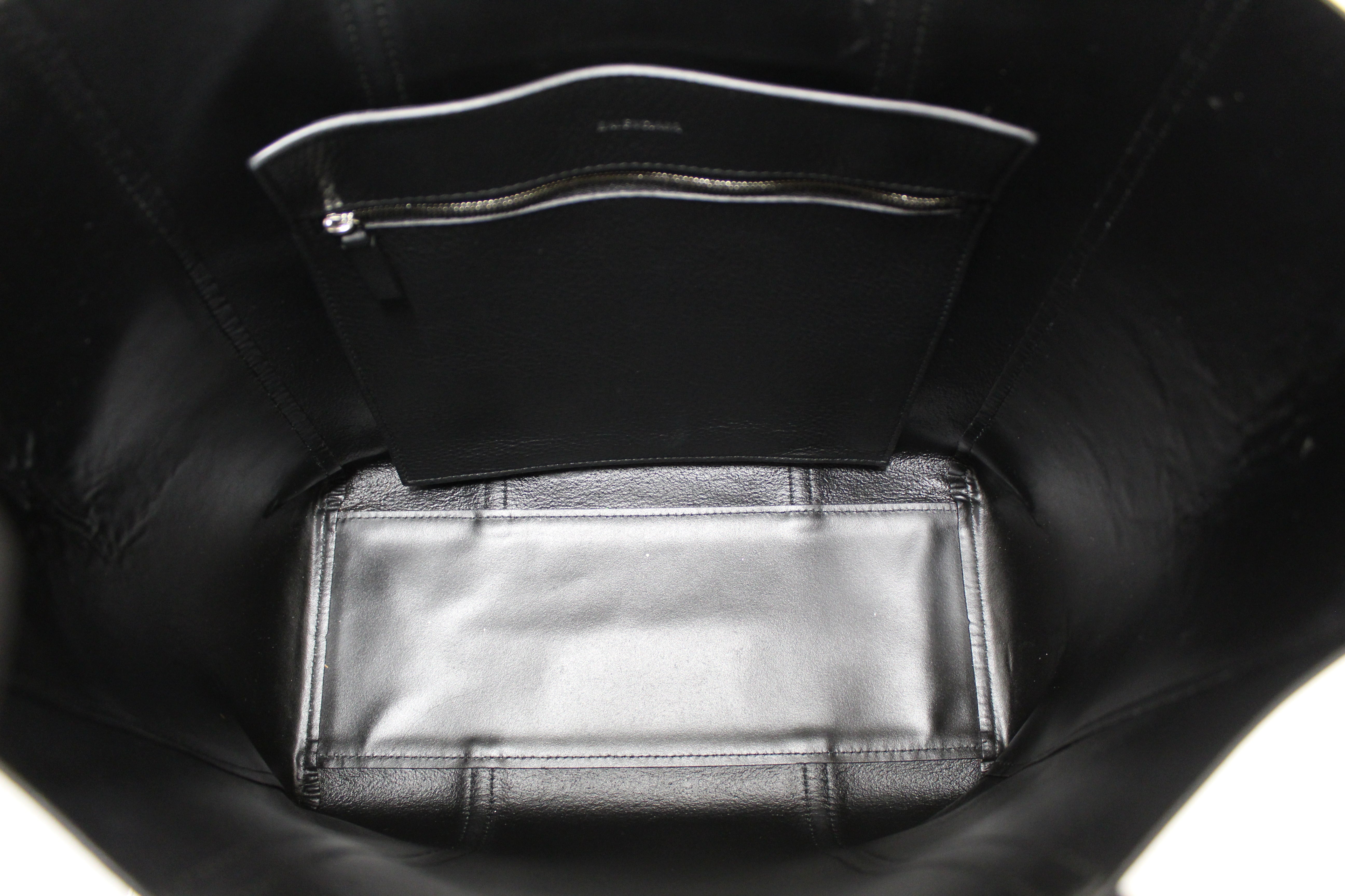 Authentic Balenciaga Black Calfskin Leather Everyday Small Tote Bag