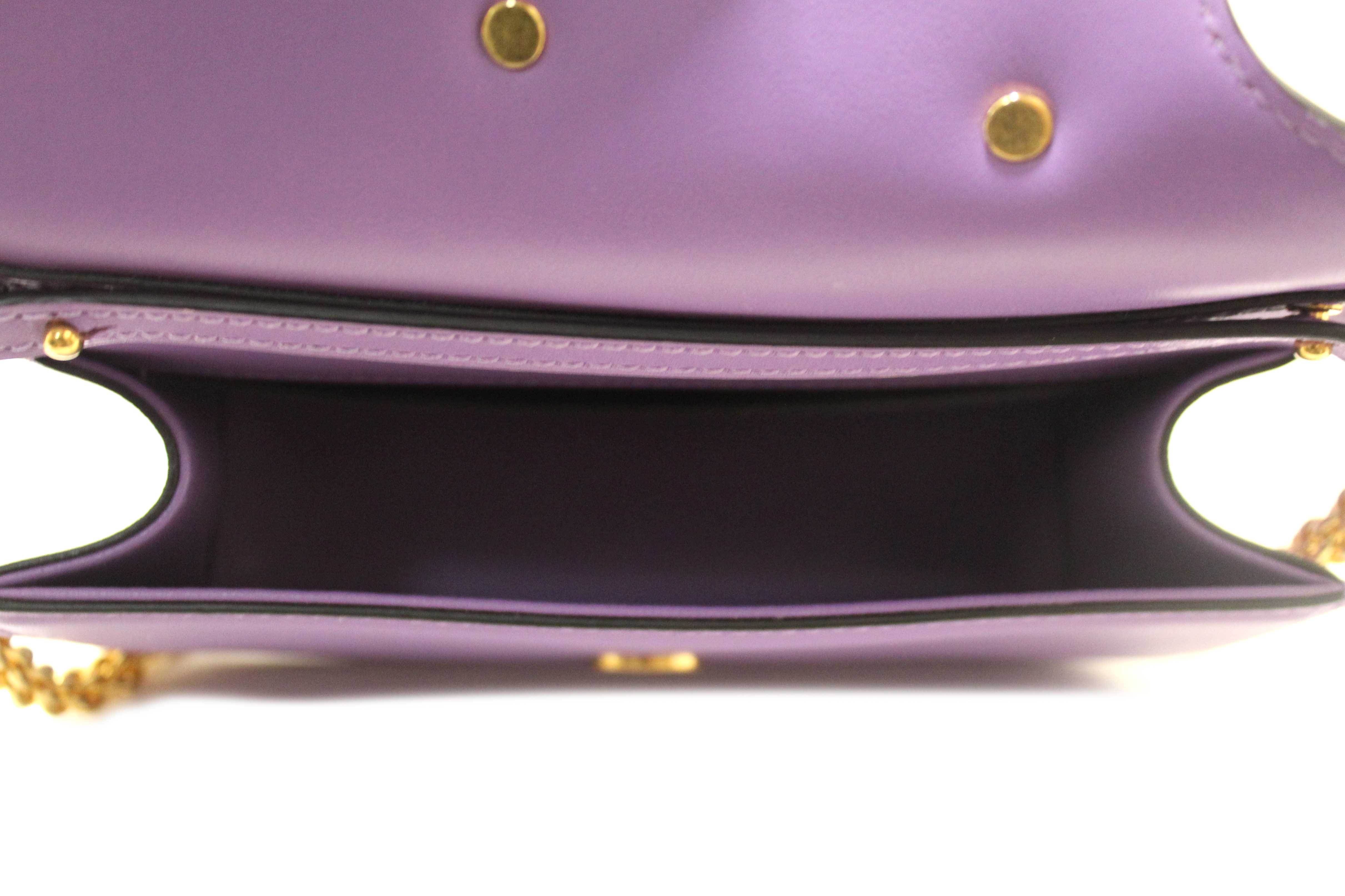 Authentic Valentino Purple Calfskin Leather Locò Small Crossbody Bag