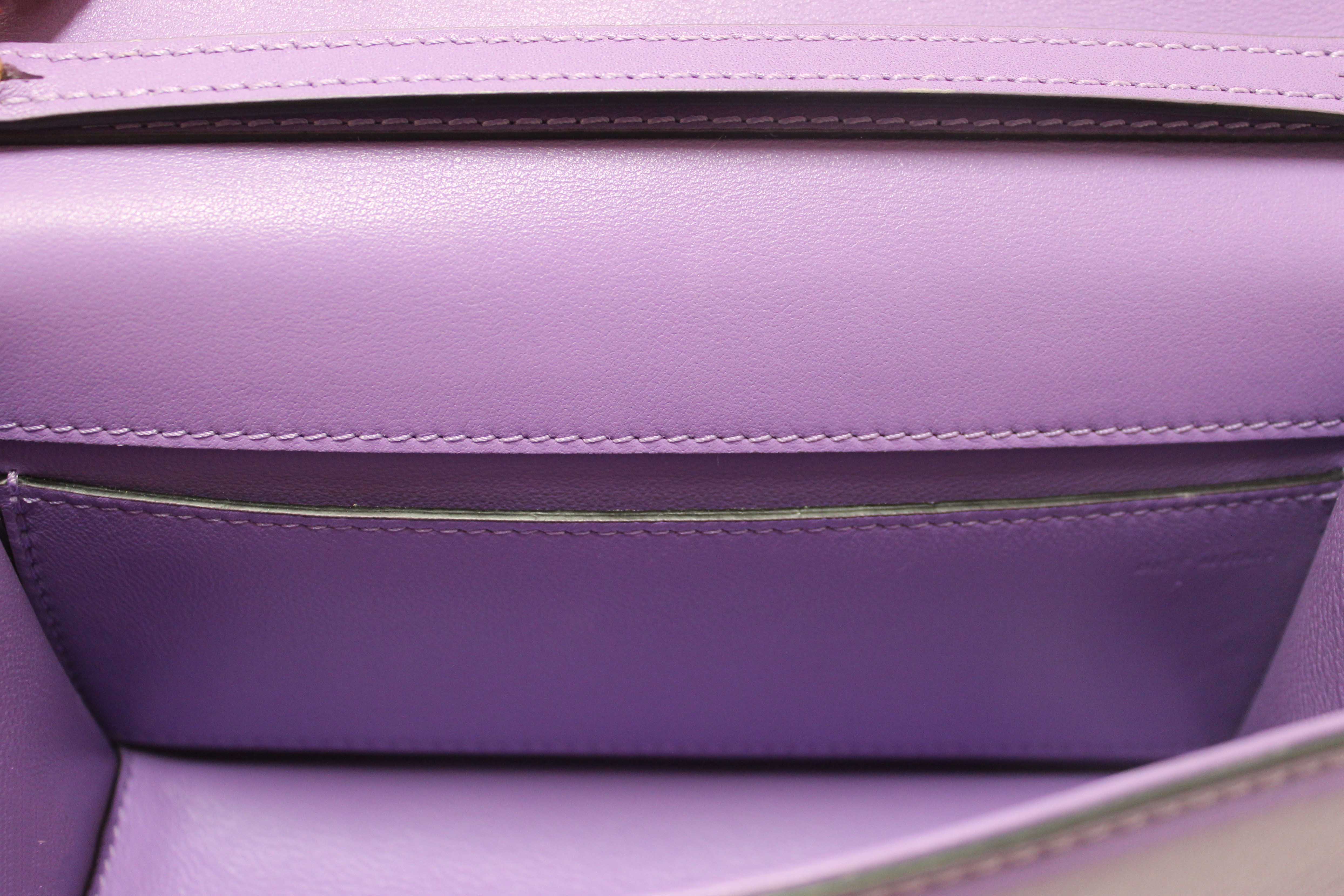 Authentic Valentino Purple Calfskin Leather Locò Small Crossbody Bag