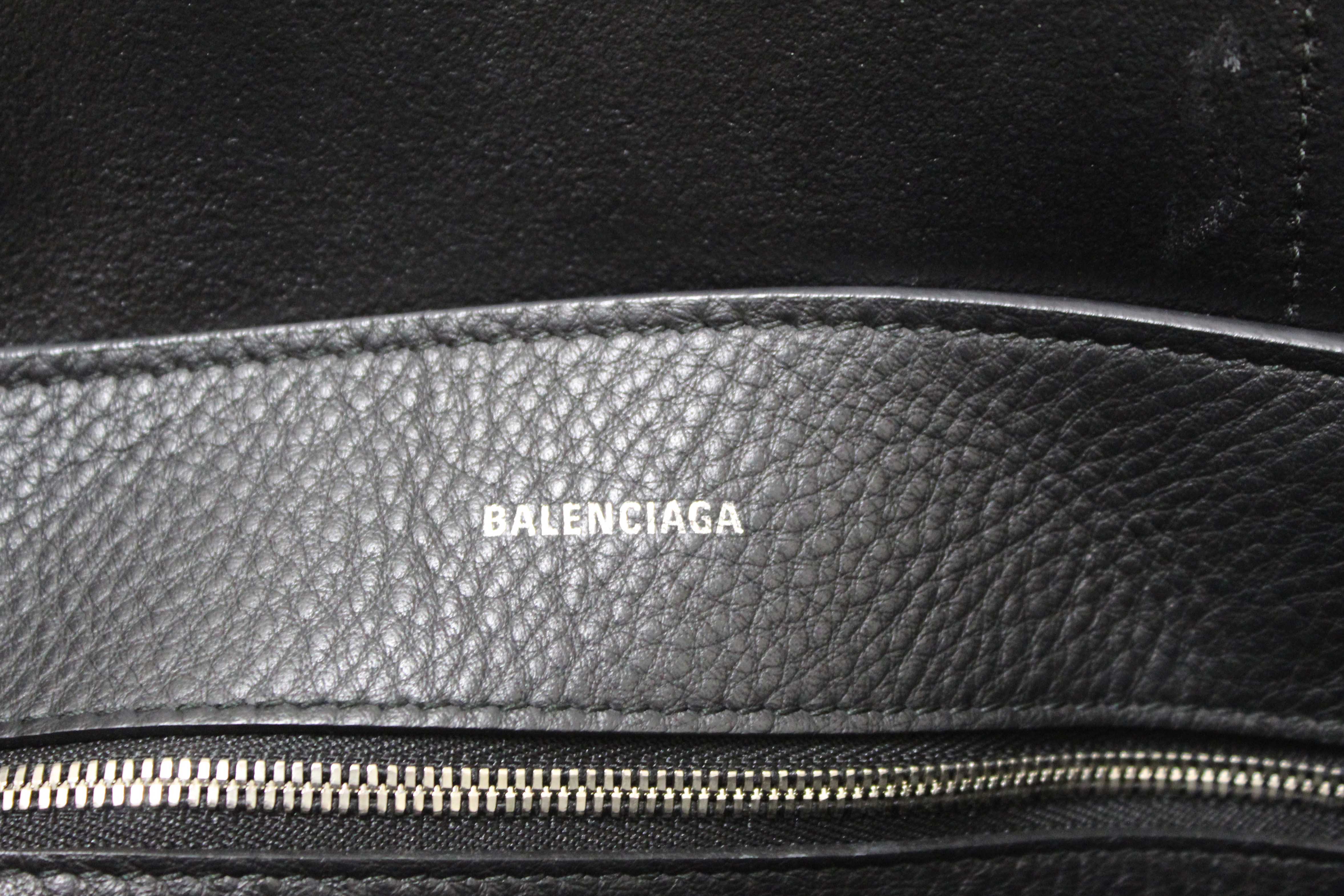 Authentic Balenciaga Black Calfskin Leather Everyday Small Tote Bag