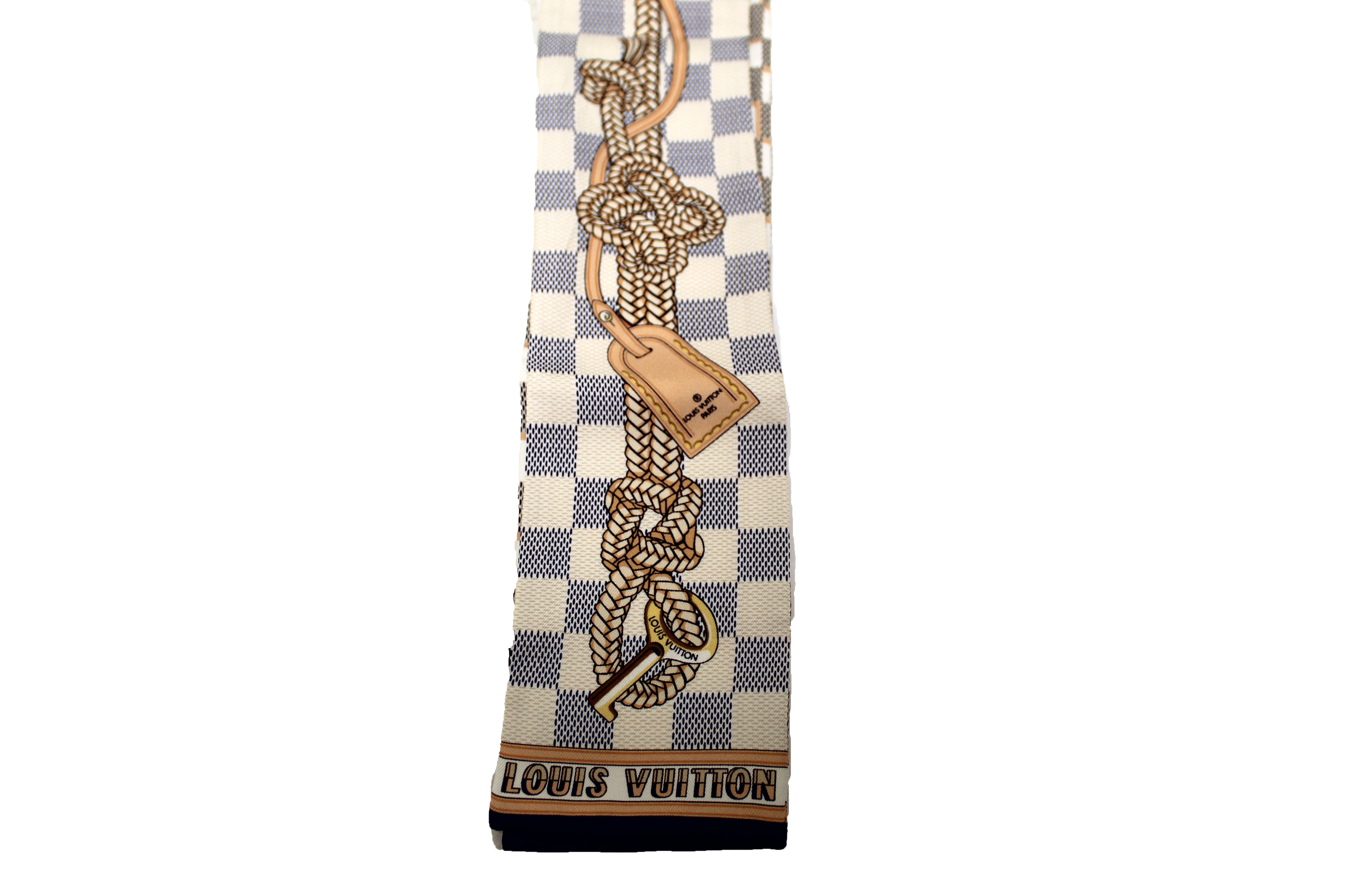 Authentic Louis Vuitton Silk Damier Infinity Bandeau Twilly Scarf ...