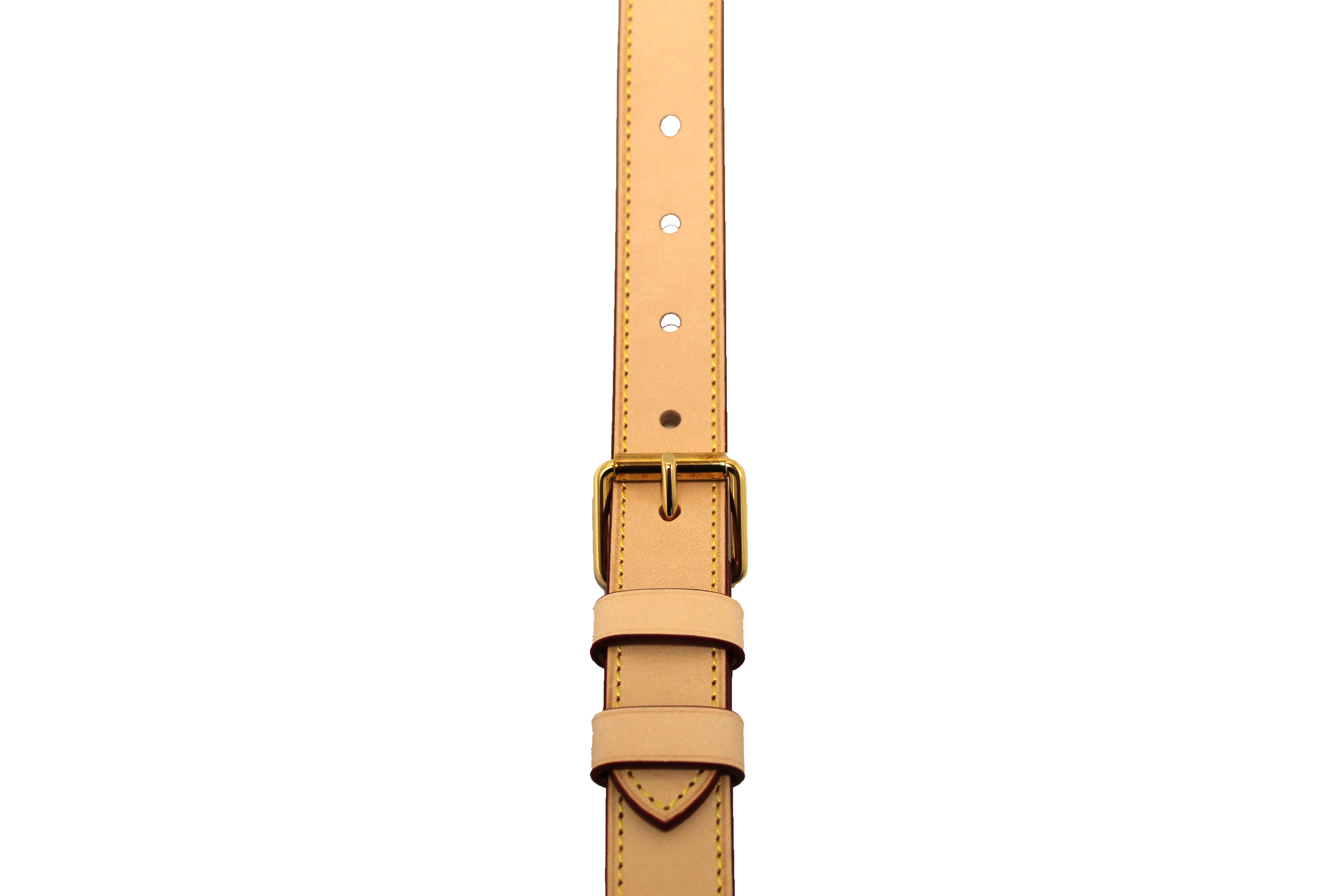 Authentic Louis Vuitton Beige Cowhide Leather Adjustable Leather Shoulder Strap