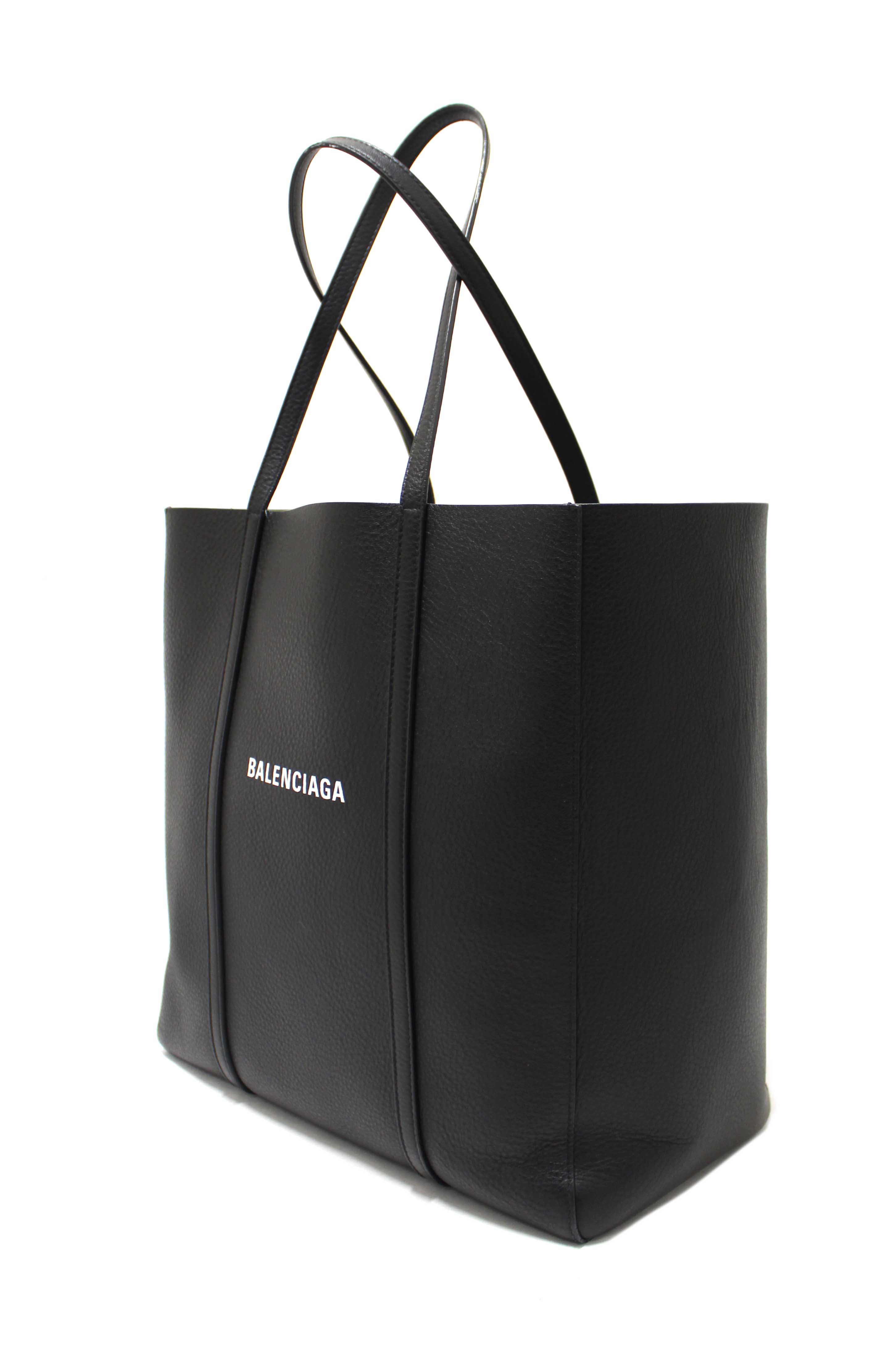 Authentic Balenciaga Black Calfskin Leather Everyday Small Tote Bag
