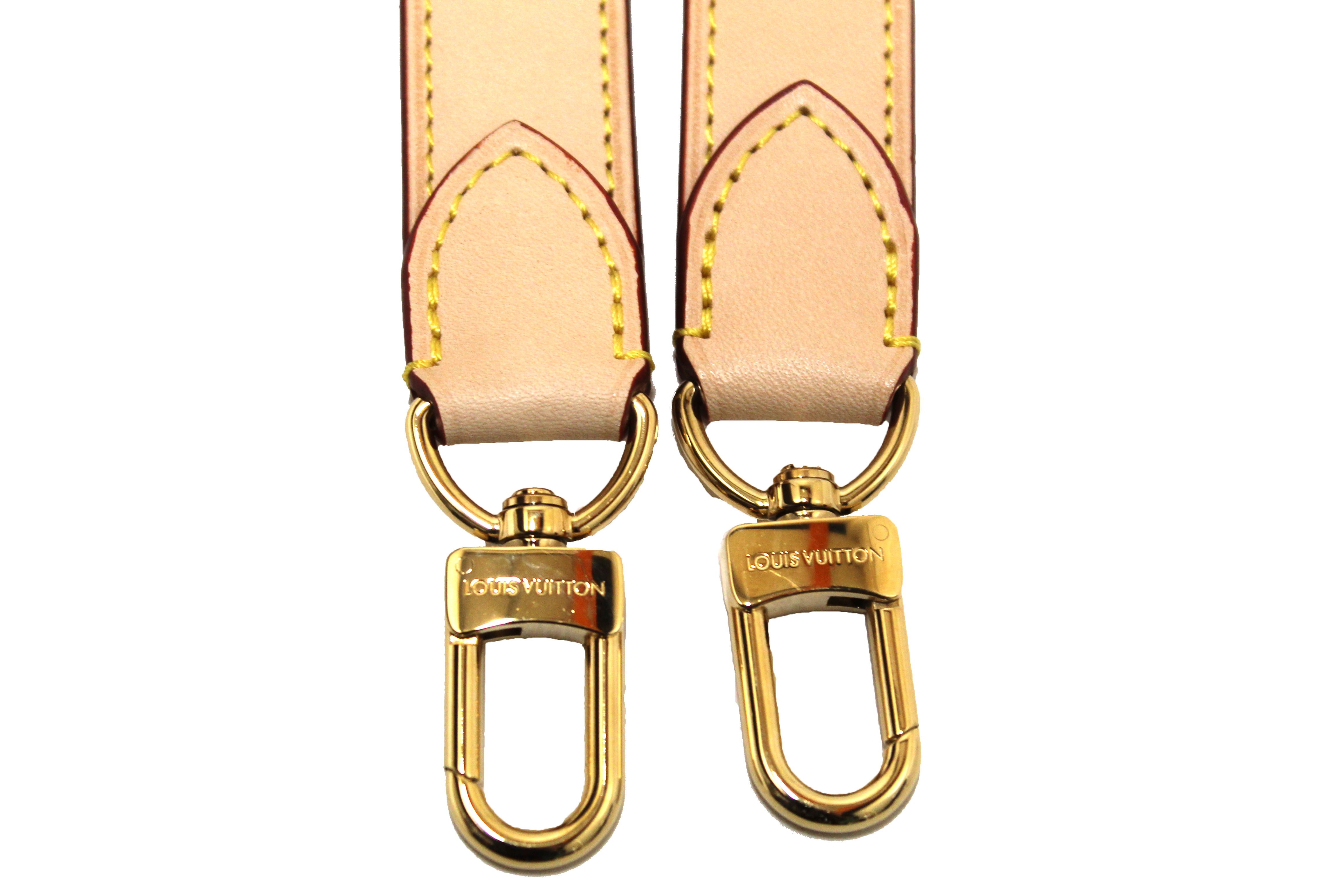 Authentic Louis Vuitton Beige Cowhide Leather Adjustable Leather Shoulder Strap