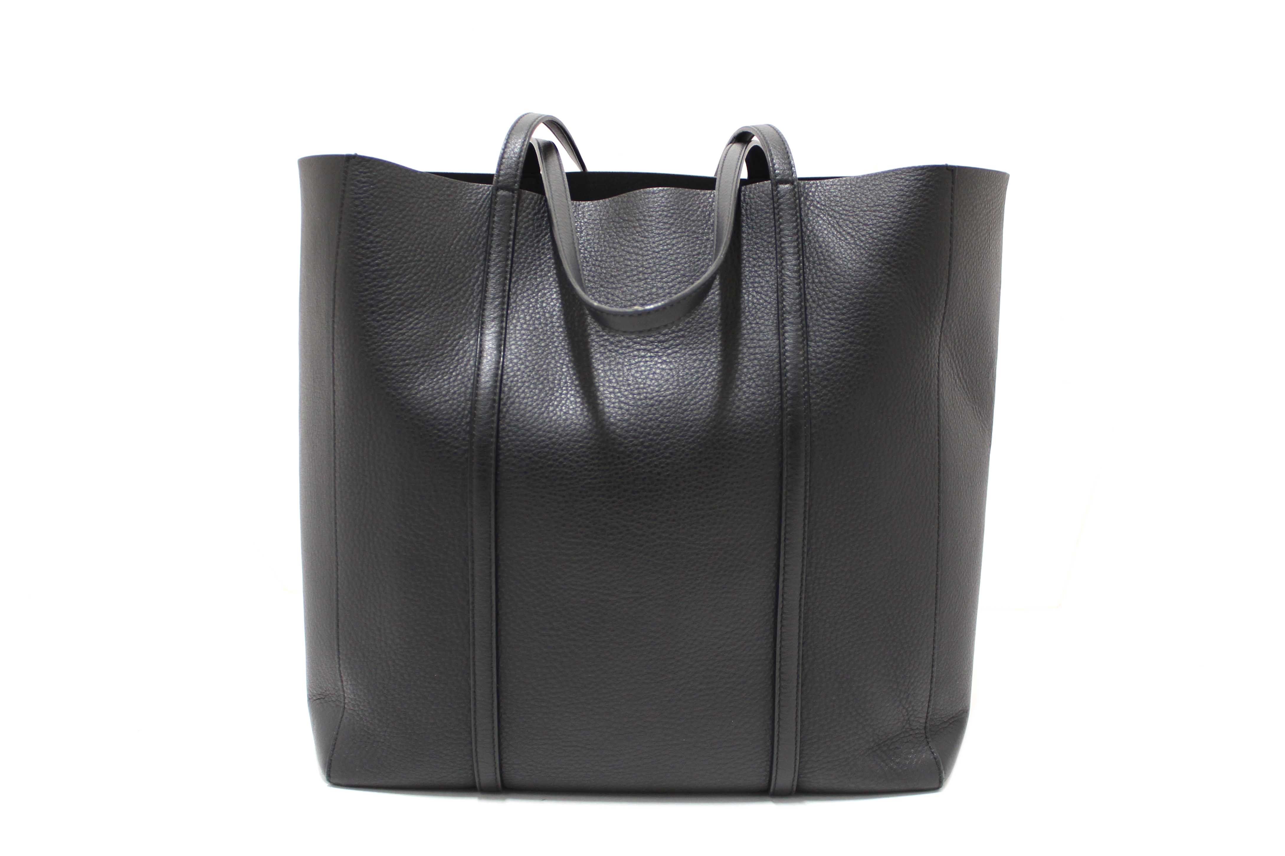 Authentic Balenciaga Black Calfskin Leather Everyday Small Tote Bag