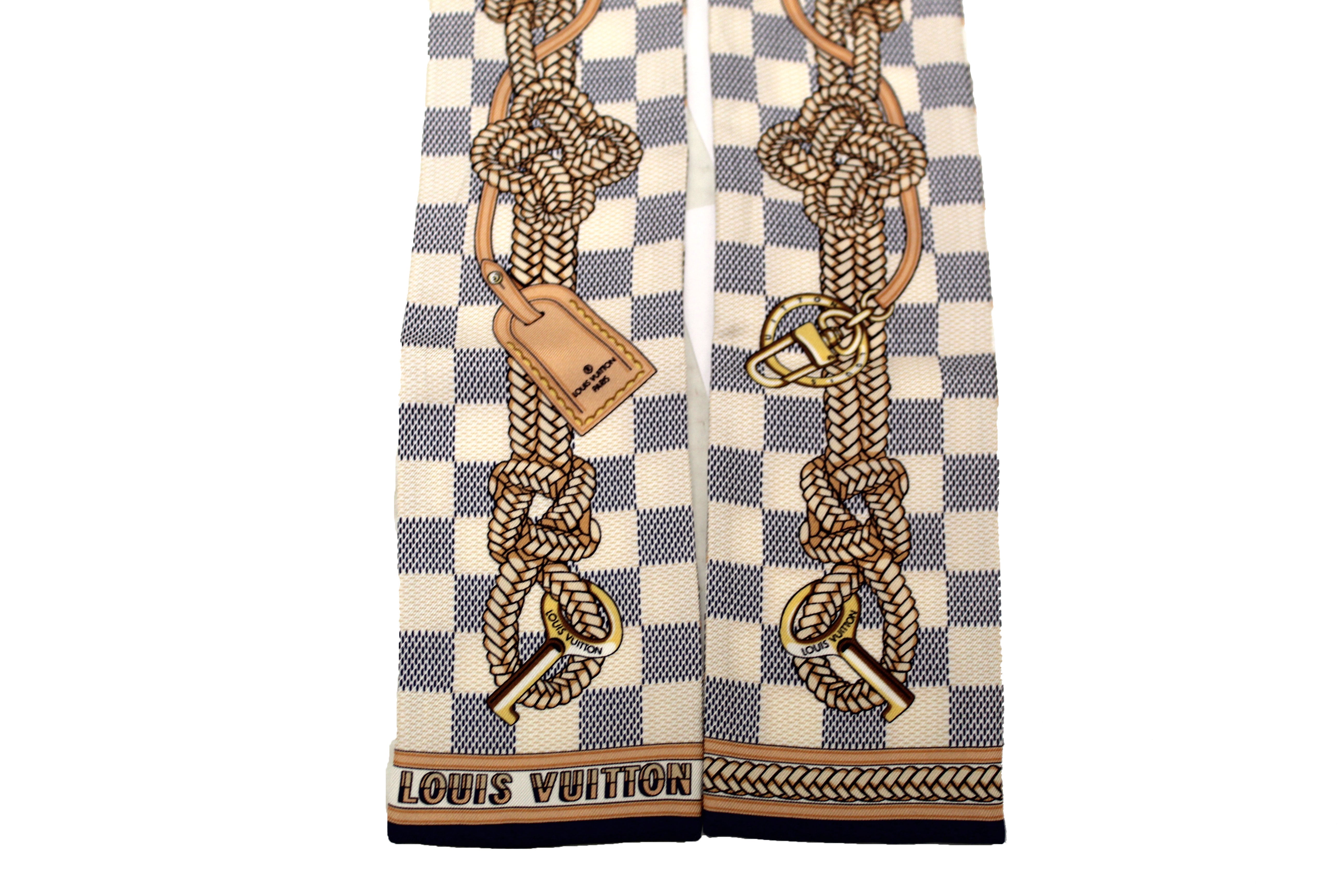 Authentic Louis Vuitton Silk Damier Infinity Bandeau Twilly Scarf ...