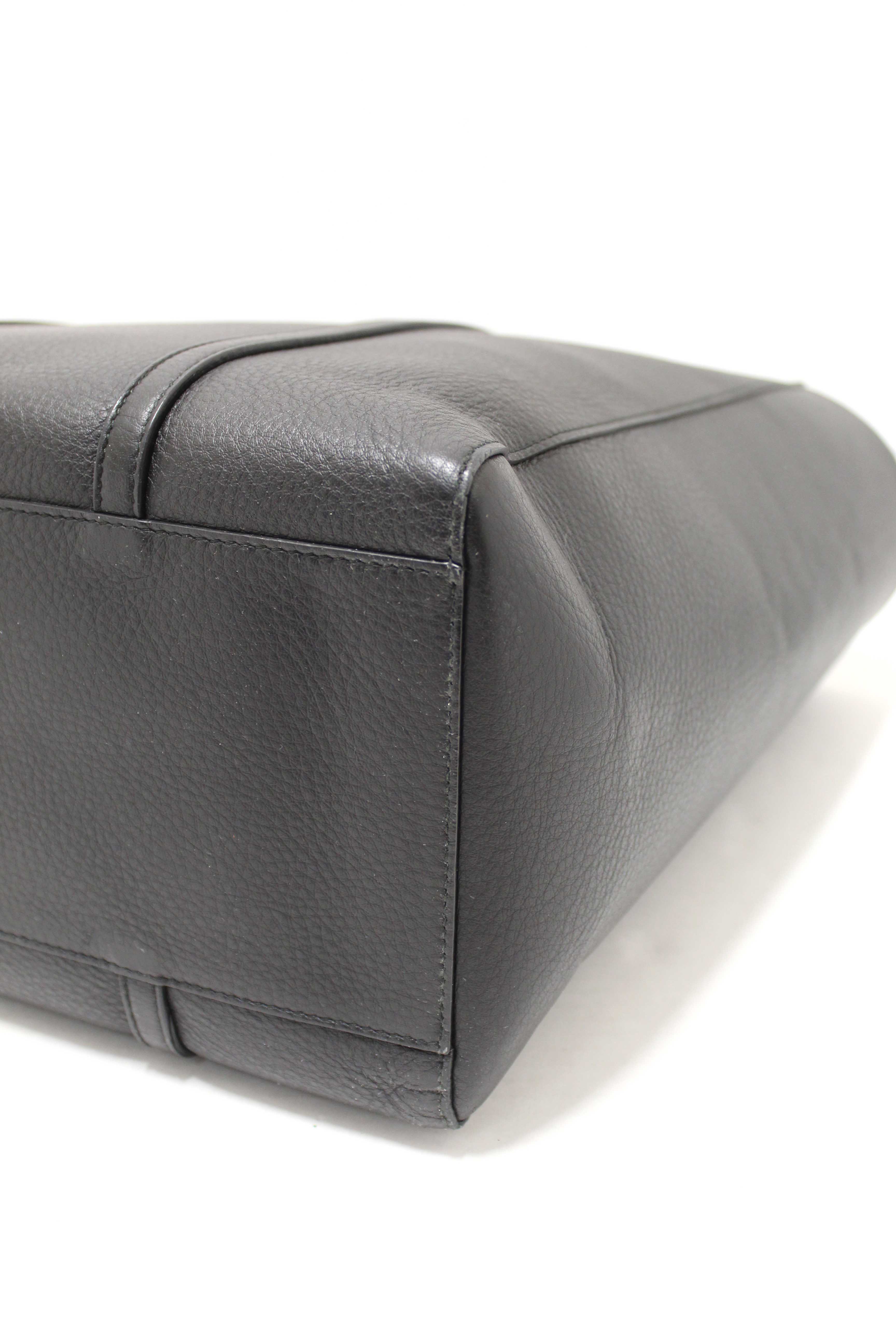 Authentic Balenciaga Black Calfskin Leather Everyday Small Tote Bag