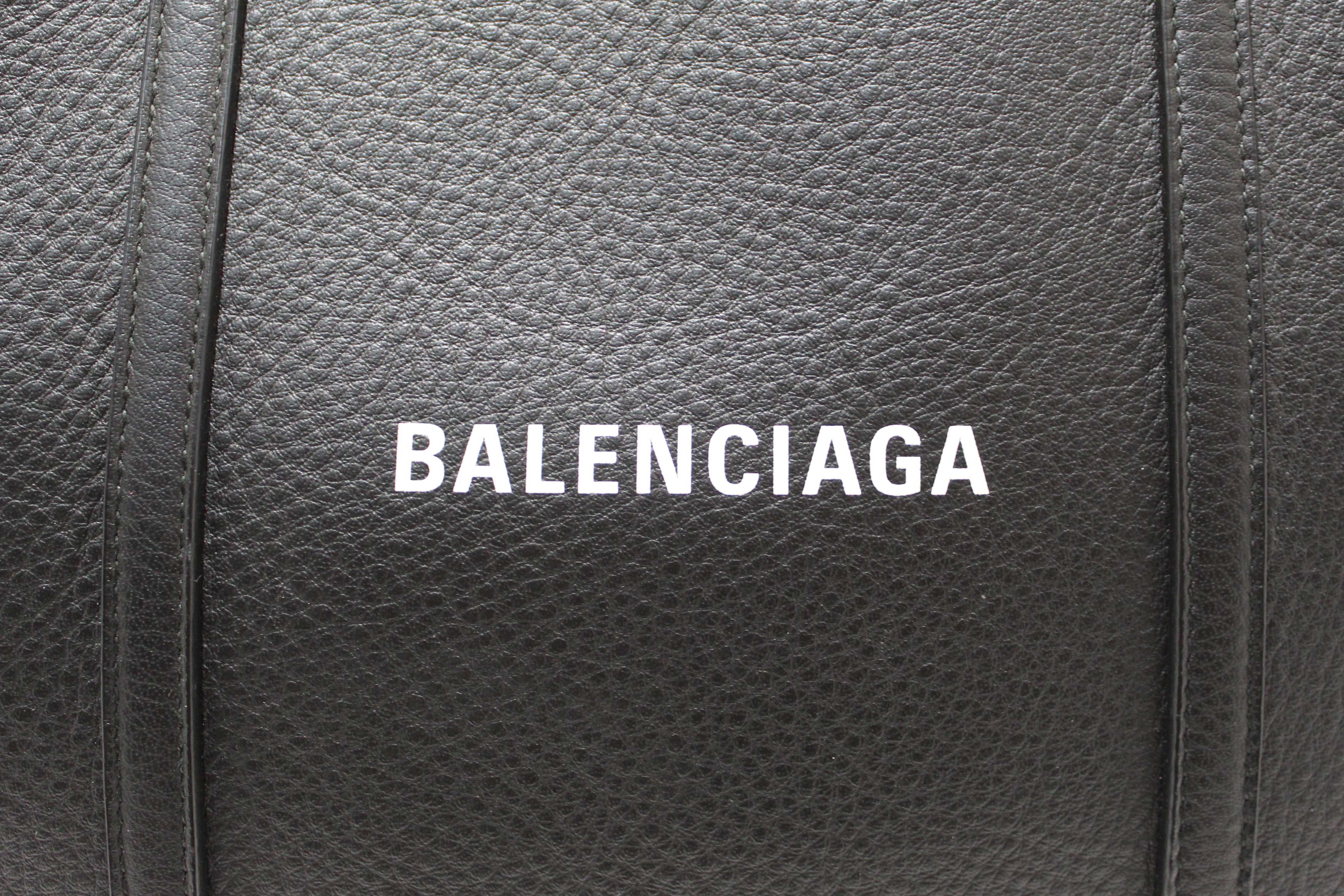 Authentic Balenciaga Black Calfskin Leather Everyday Small Tote Bag