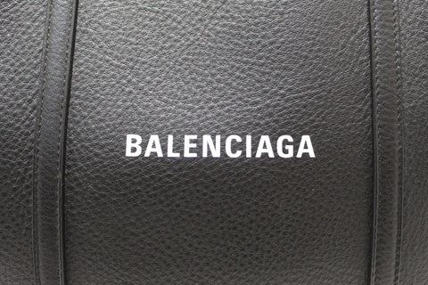 Authentic Balenciaga Black Calfskin Leather Everyday Small Tote Bag
