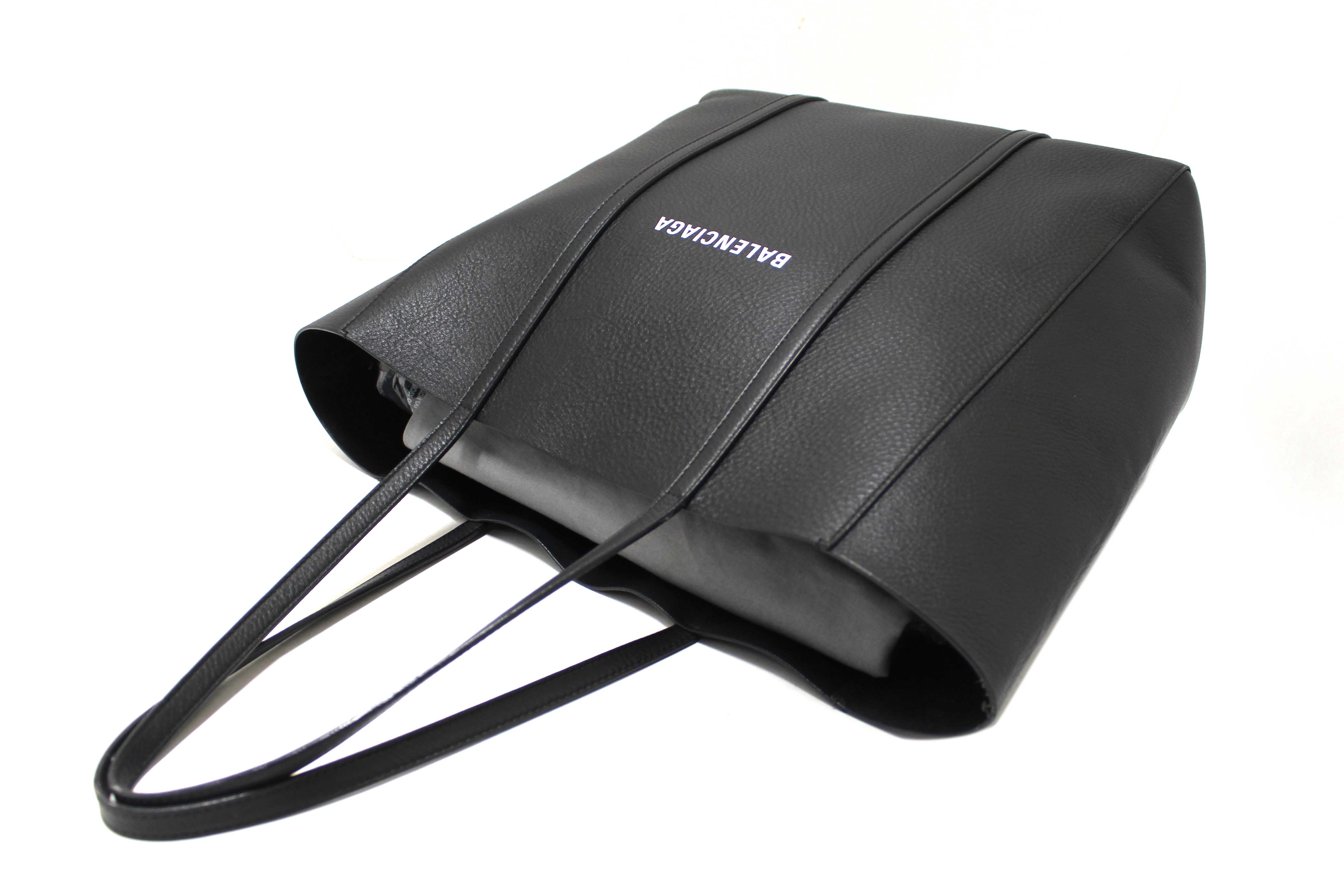 Authentic Balenciaga Black Calfskin Leather Everyday Small Tote Bag