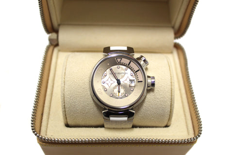 Authentic Louis Vuitton White Lovely Cup Chronograph Watch
