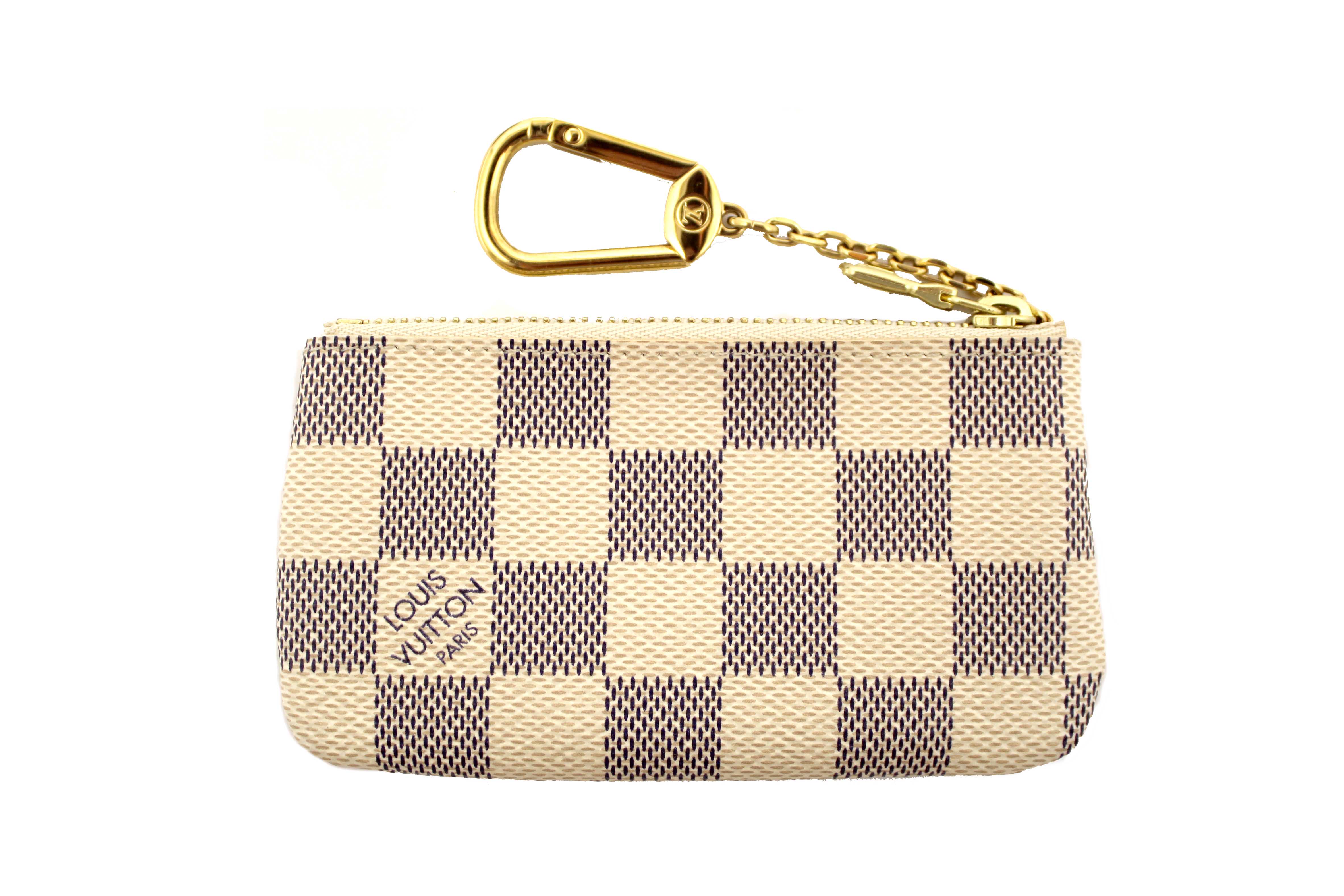 Authentic Louis Vuitton Damier Azur Canvas Key Pouch