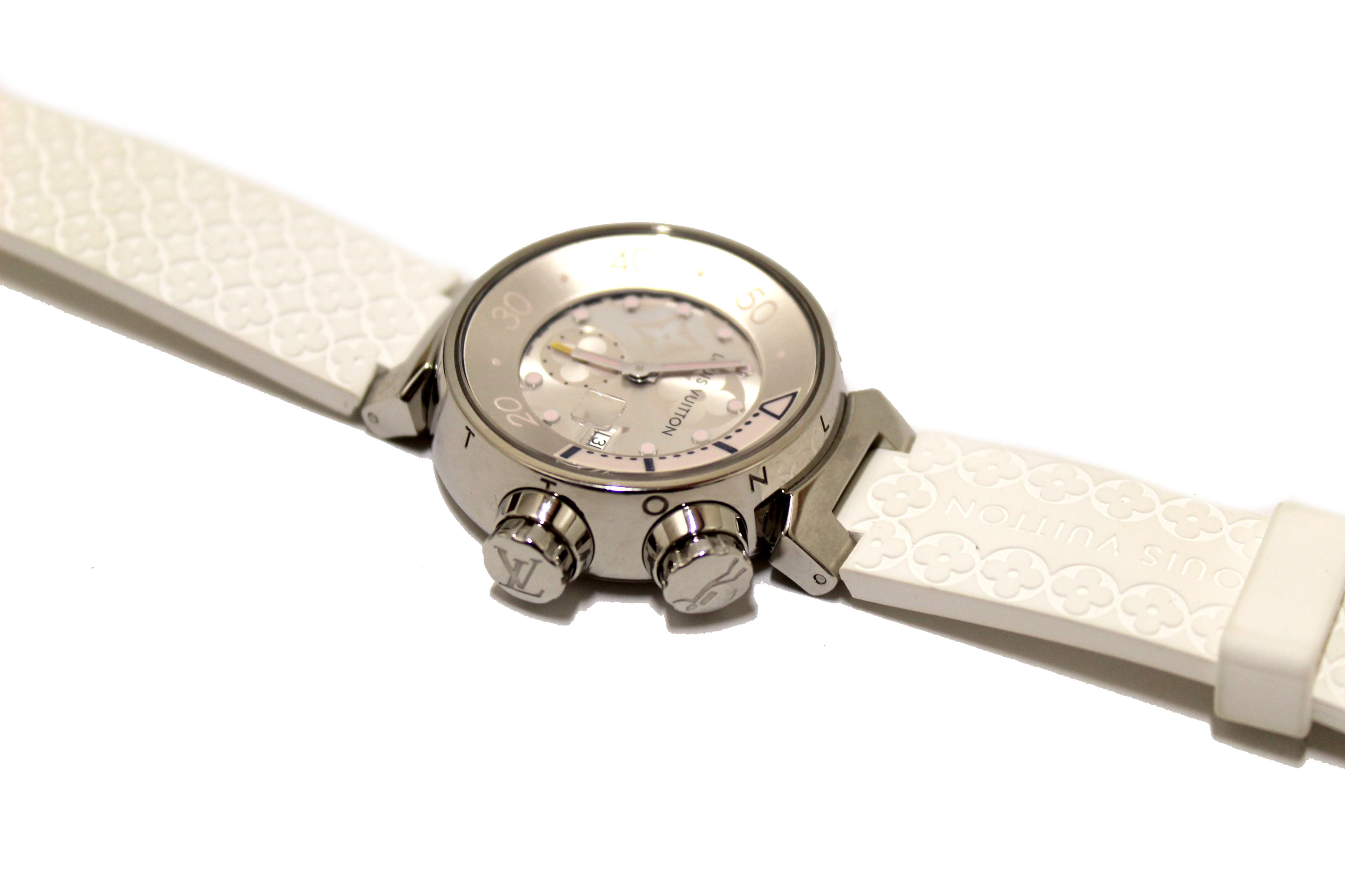 Authentic Louis Vuitton White Lovely Cup Chronograph Watch