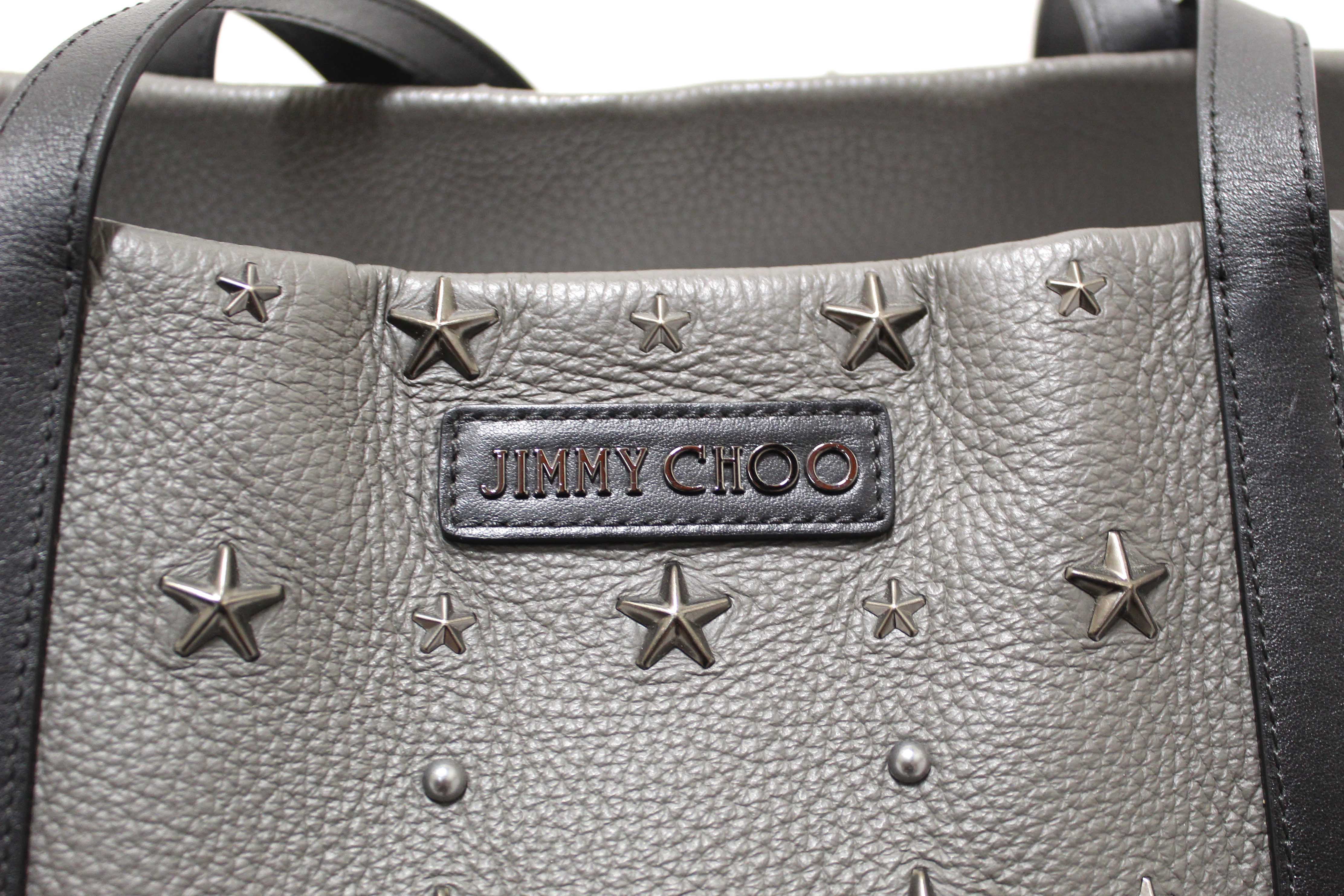 Authentic Jimmy Choo Grey Leather Pimlico Star Studded Shoulder