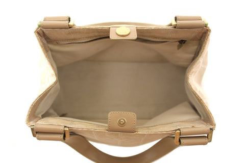 Authentic Chanel Vintage Beige Nylon CC Logo Travel Line Small Shoulder Bag