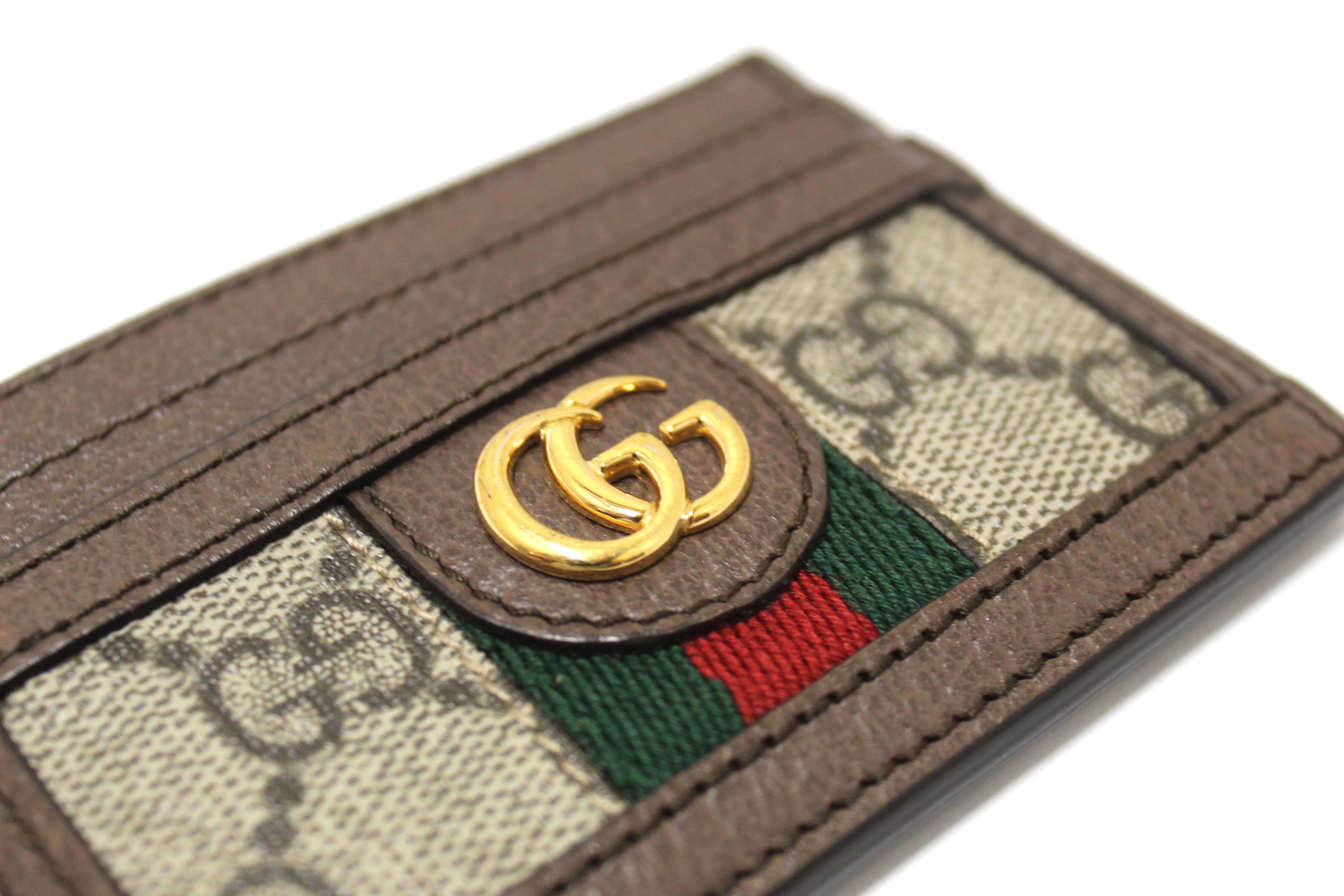 【関税・送料込み】GUCCI OPHIDIA GG CARD CASE カードケース Ophidia card case in beige and dark brown fabric | GUCCI® US