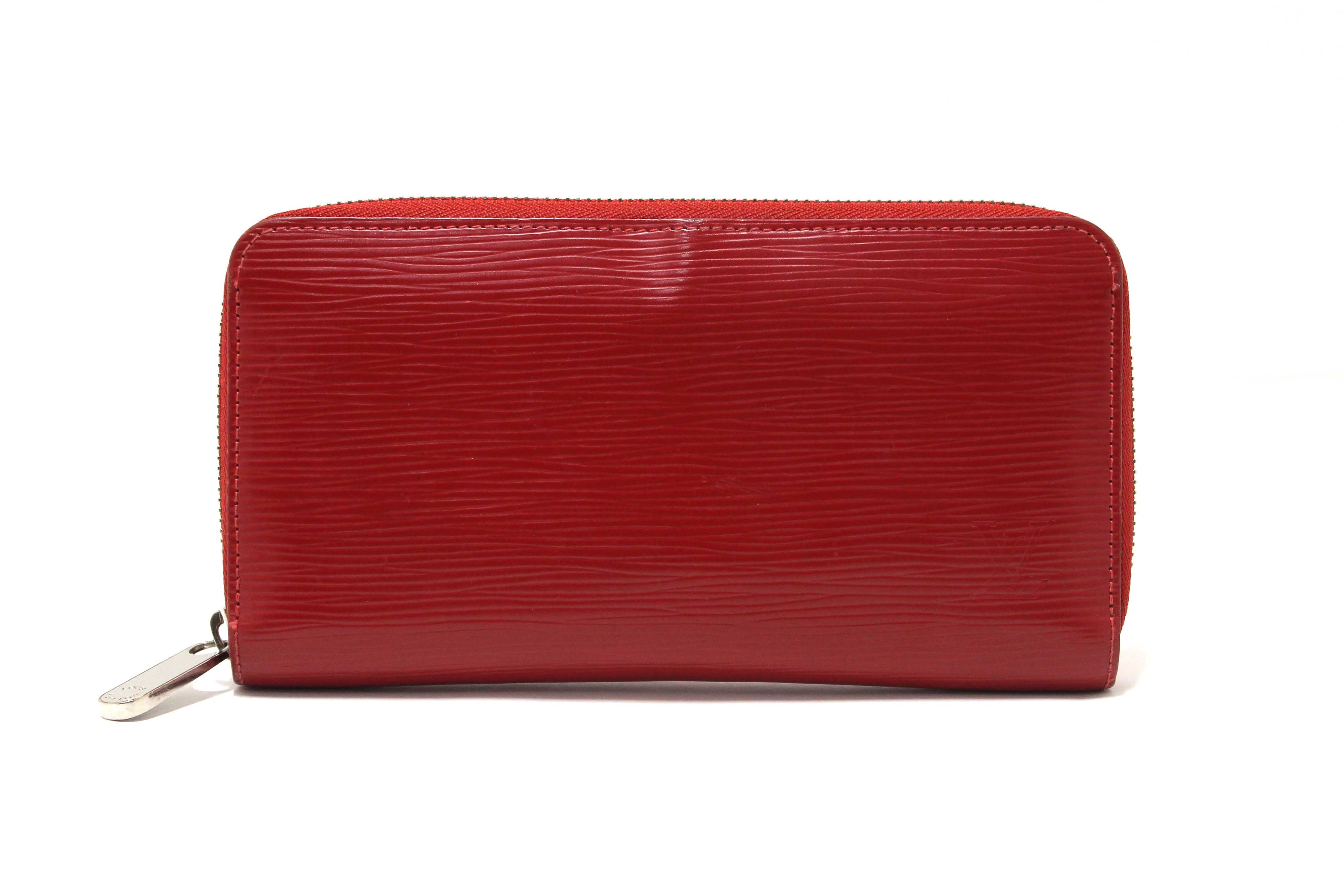 Authentic Louis Vuitton Red Epi Leather Zippy Long Wallet
