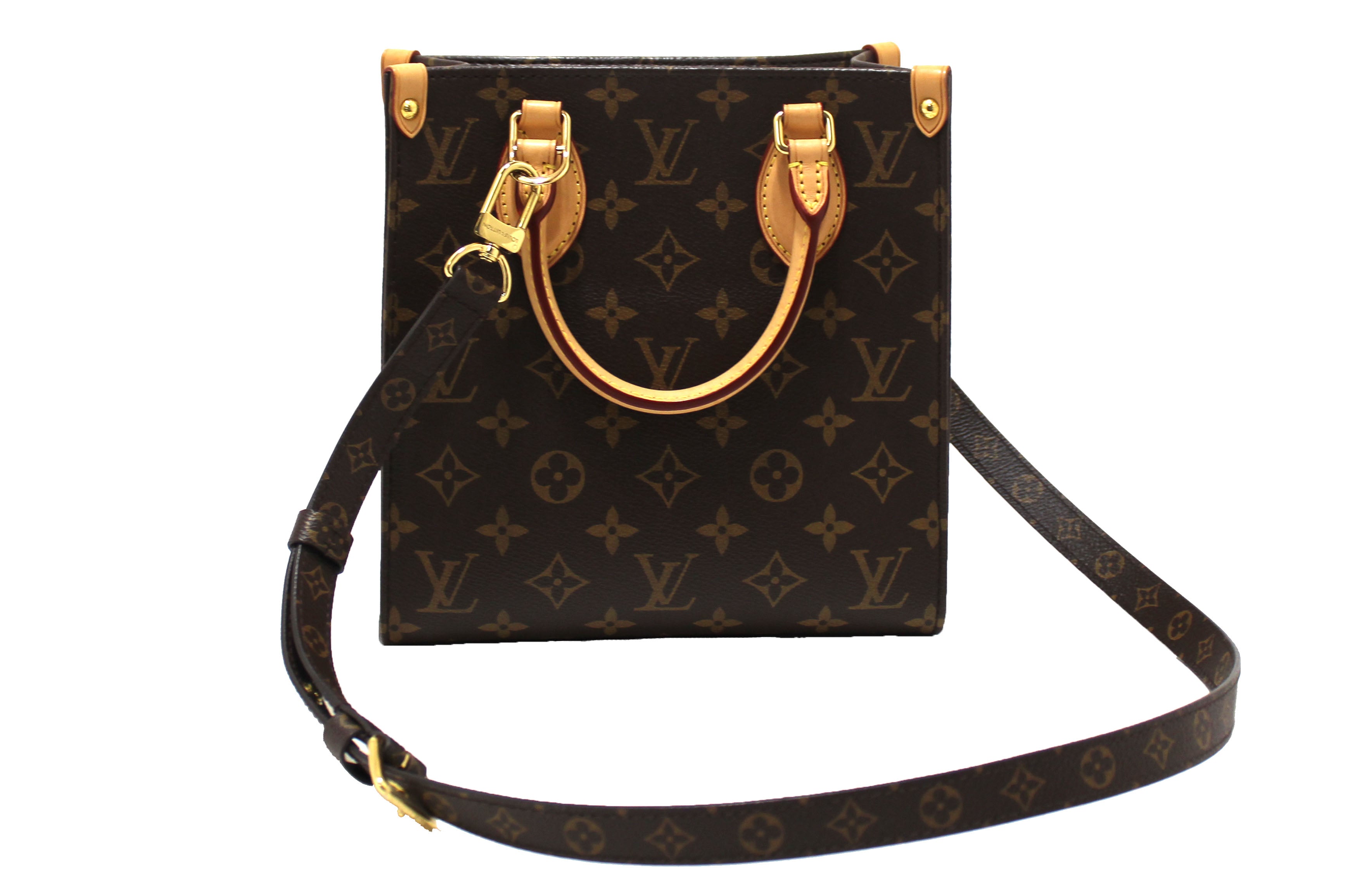 Authentic Louis Vuitton Classic Monogram Canvas Sac Plat BB Handbag