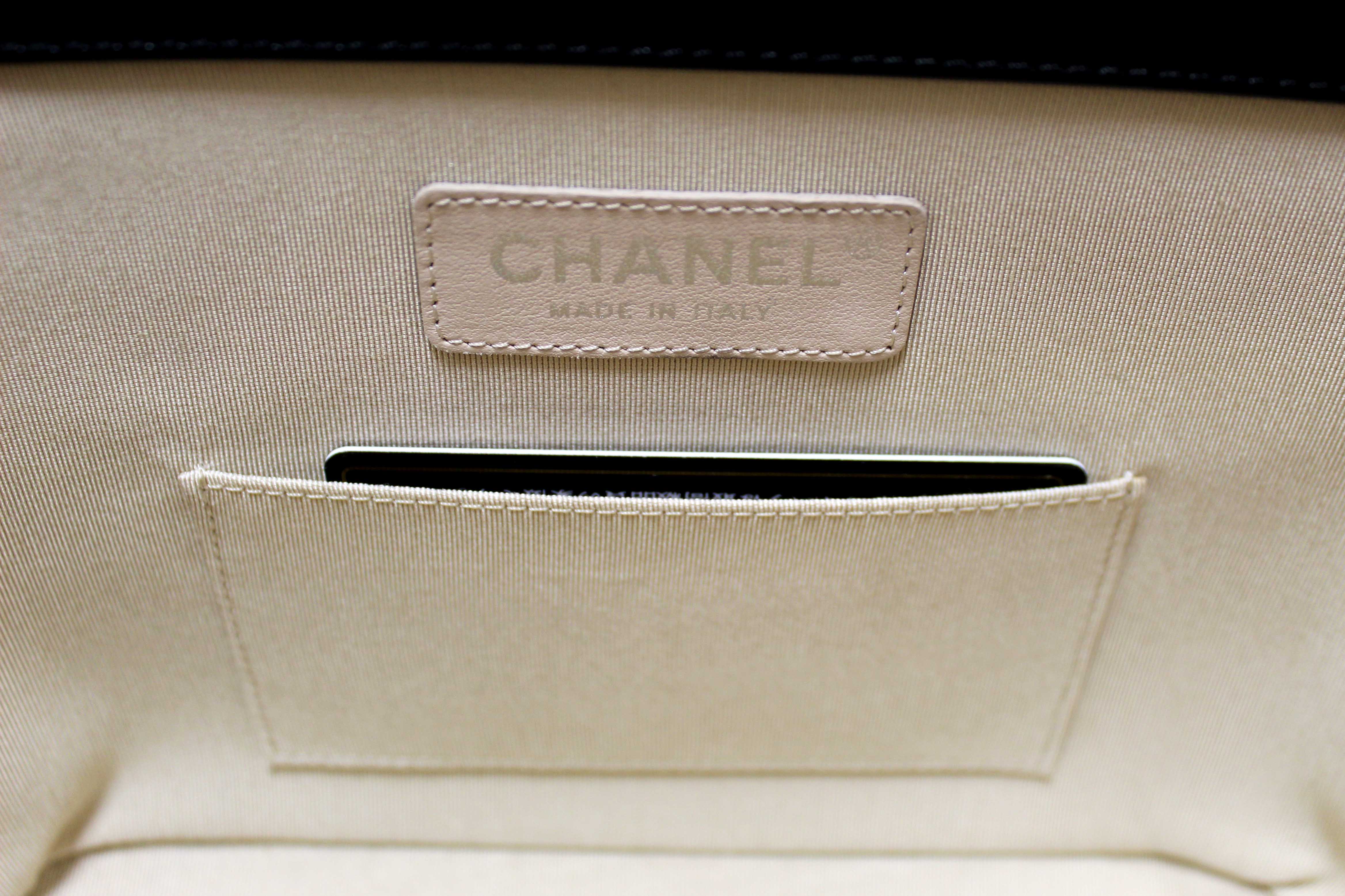 Authentic Chanel Black Calfskin and Raffia Vanity Case Shoulder Bag