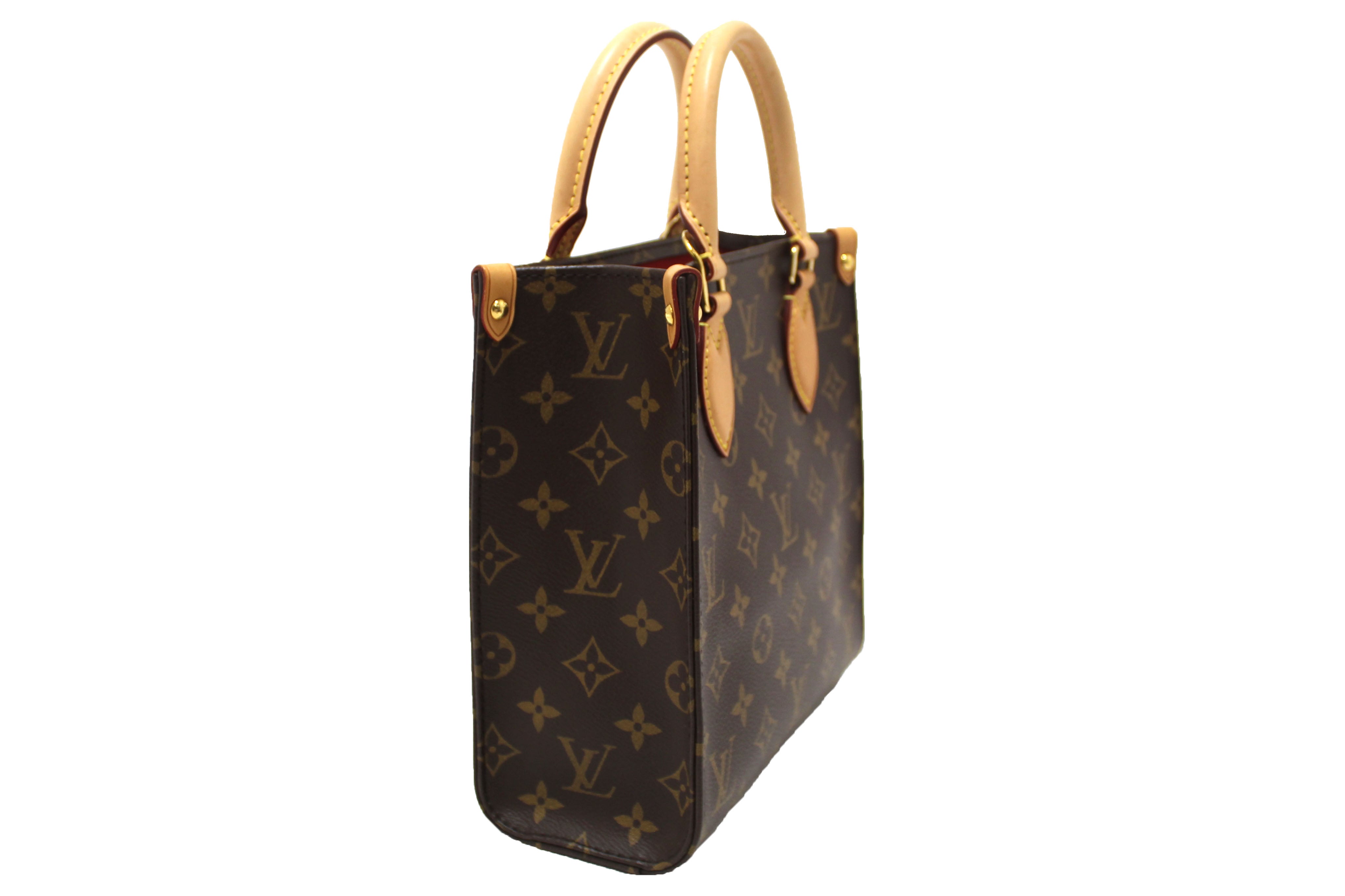 Authentic Louis Vuitton Classic Monogram Canvas Sac Plat BB Handbag