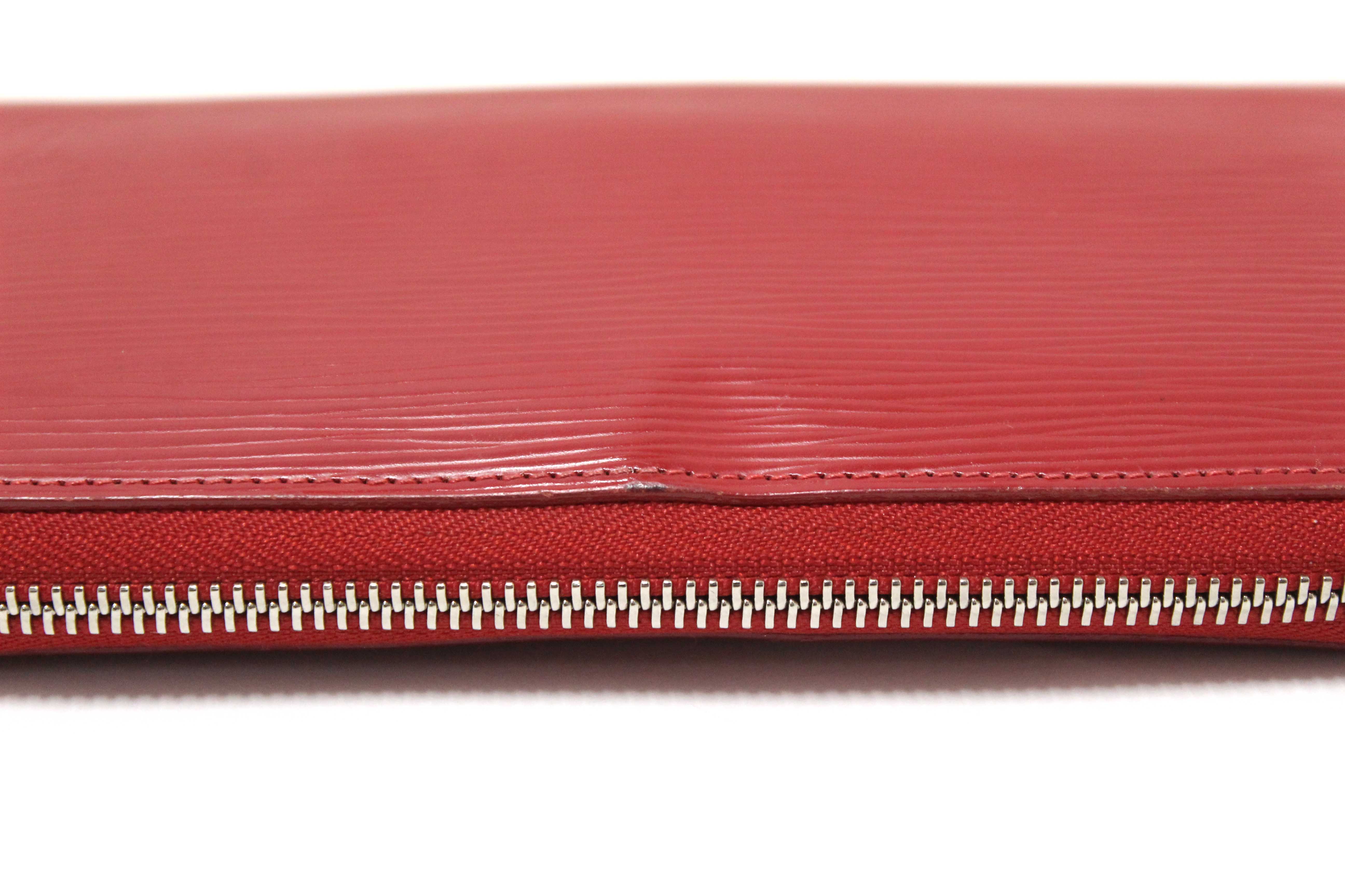 Authentic Louis Vuitton Red Epi Leather Zippy Long Wallet