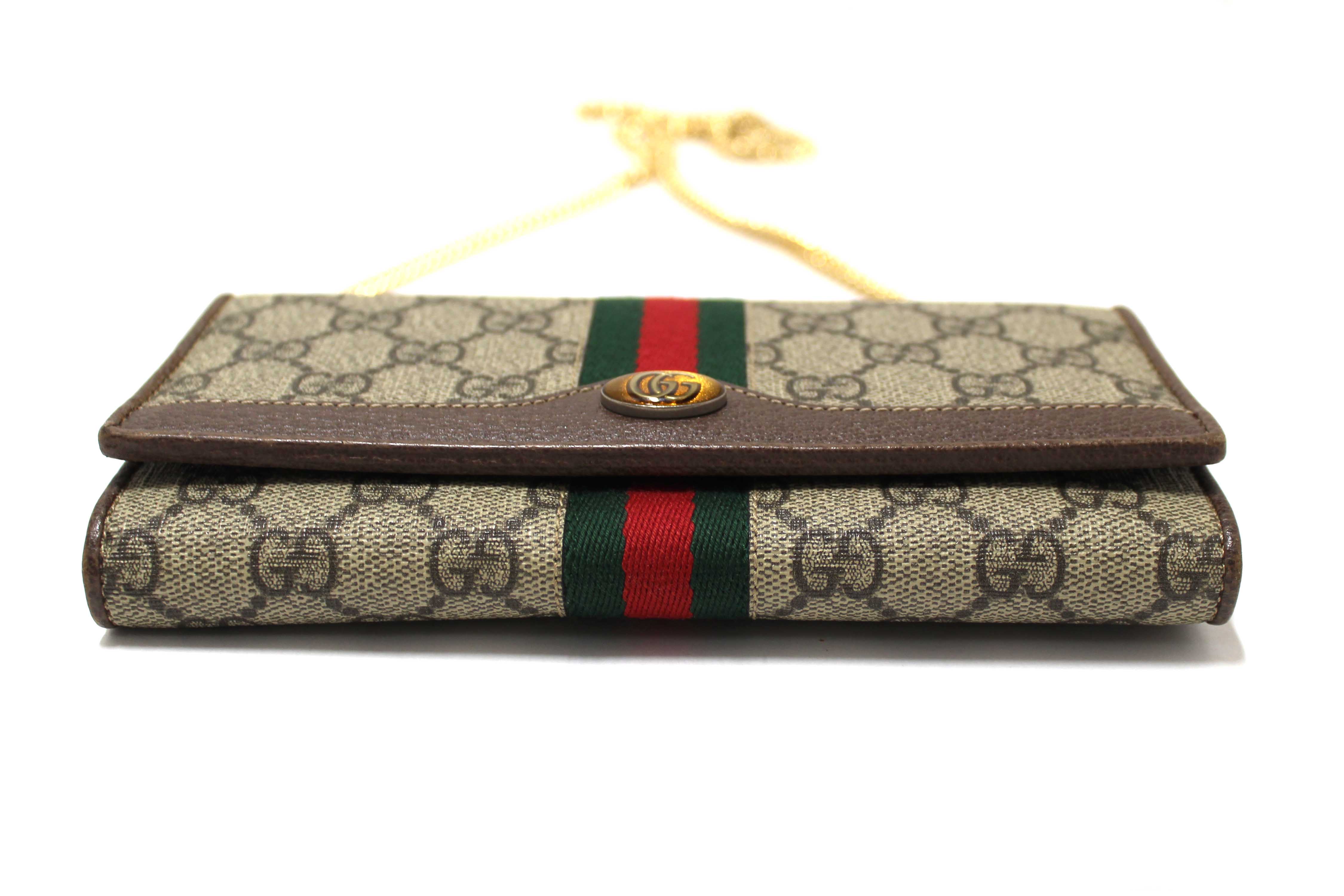 Authentic Gucci GG Supreme Ophidia Chain Wallet
