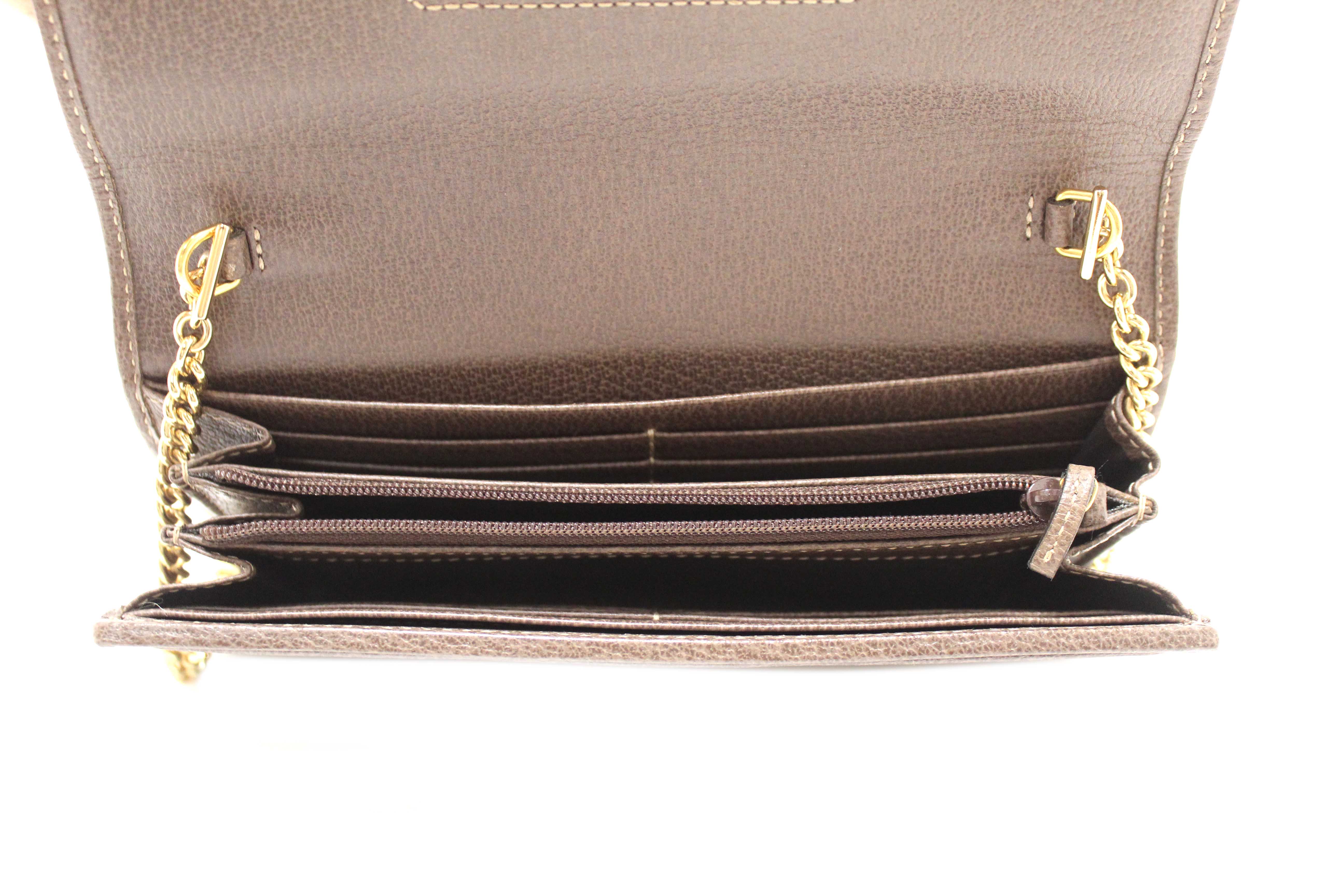 Authentic Gucci GG Supreme Ophidia Chain Wallet