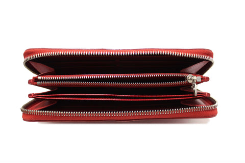 Authentic Louis Vuitton Red Epi Leather Zippy Long Wallet