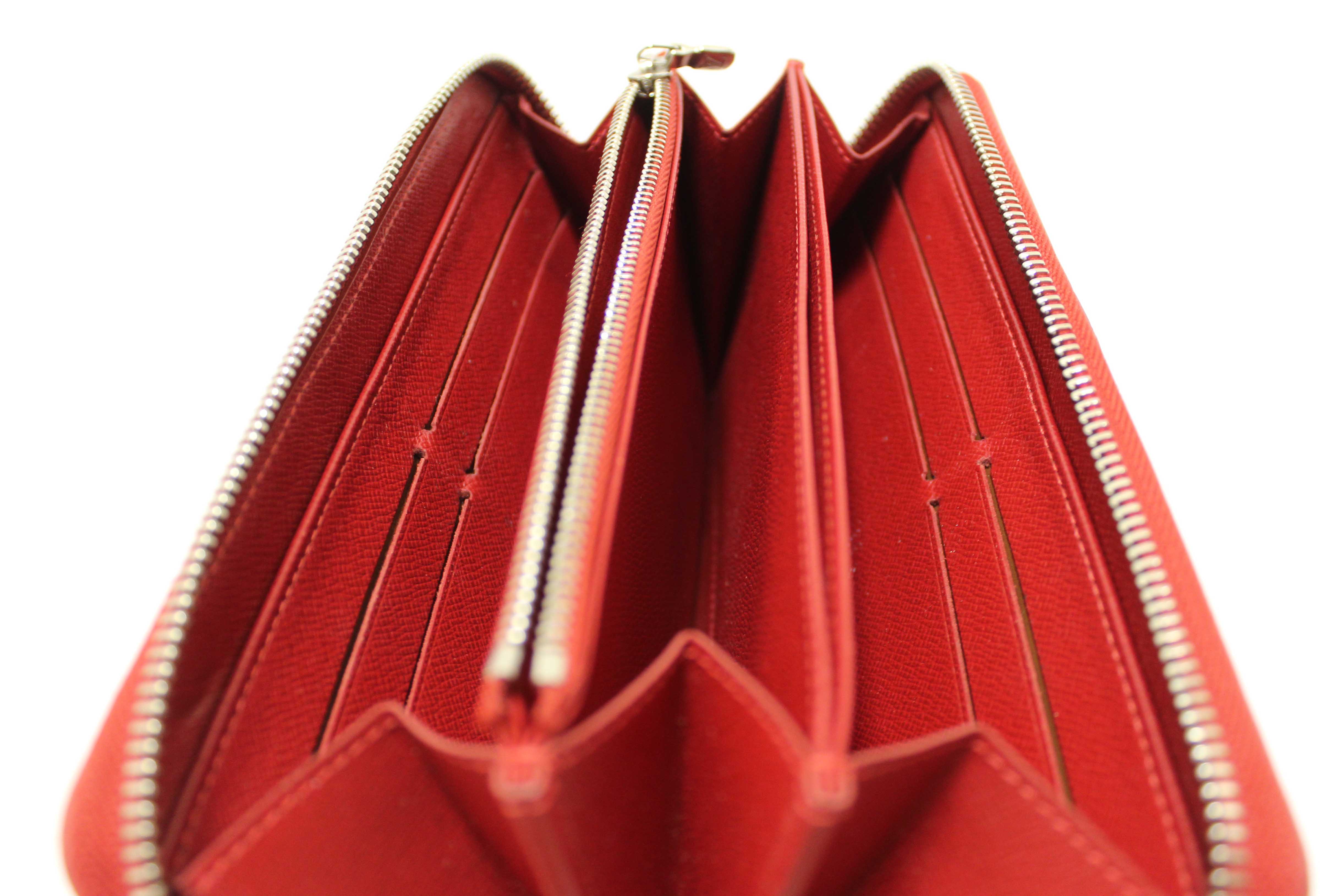 Authentic Louis Vuitton Red Epi Leather Zippy Long Wallet