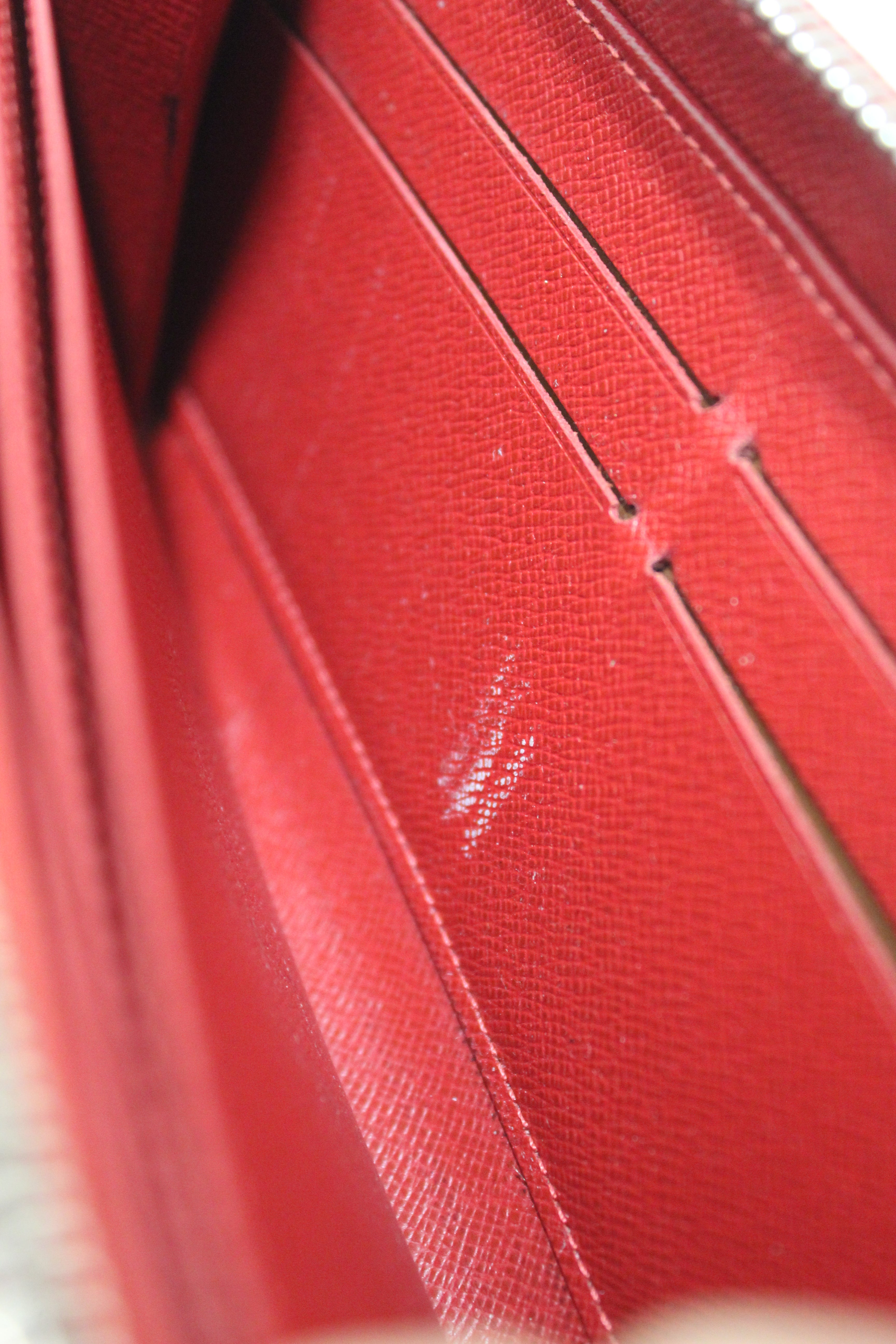 Authentic Louis Vuitton Red Epi Leather Zippy Long Wallet