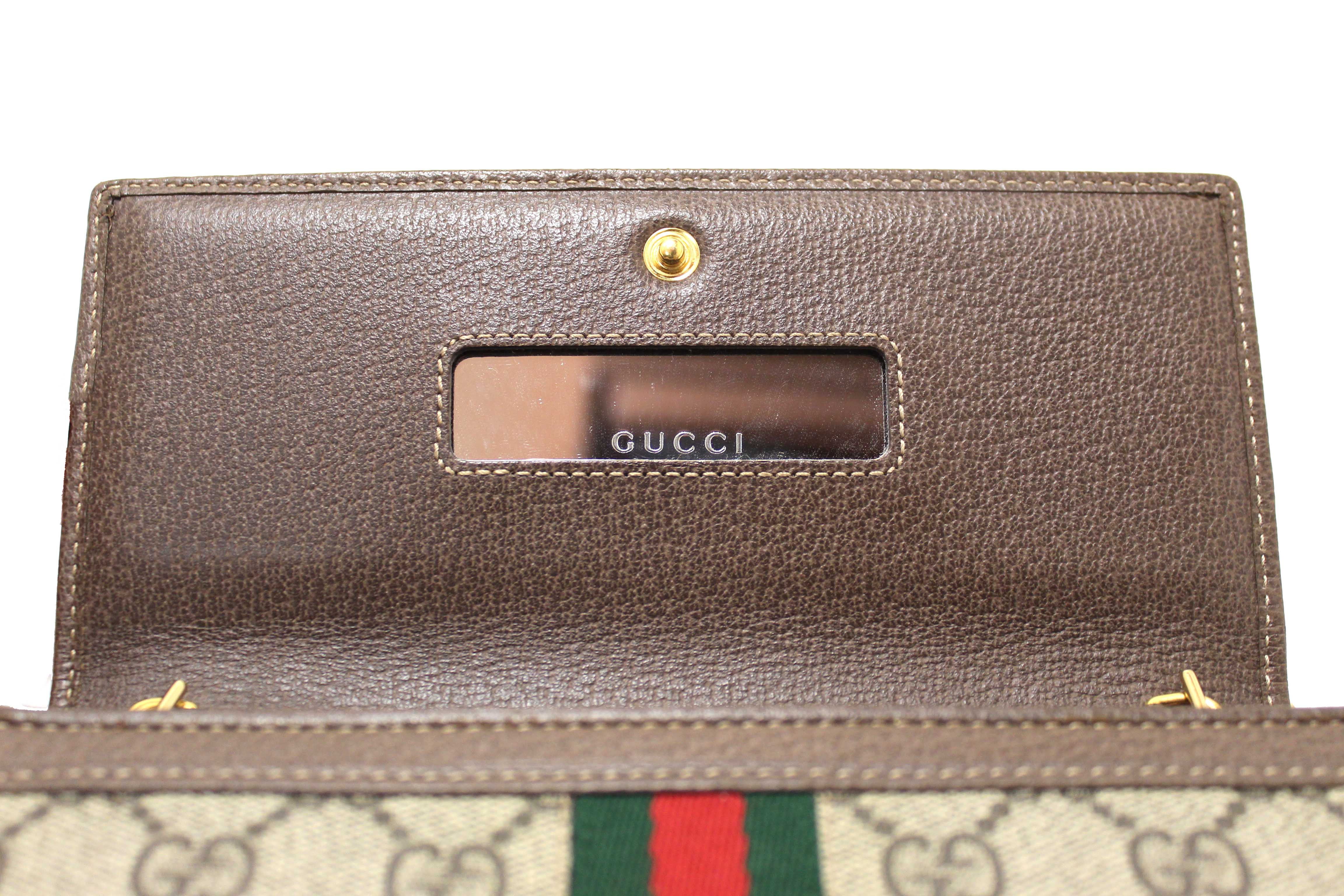 GUCCI(グッチ)正規品/関税送料込み Ophidia GG Chain Wallet Gucci Ophidia GG Chain Wallet Beige/Ebony in Supreme Canvas