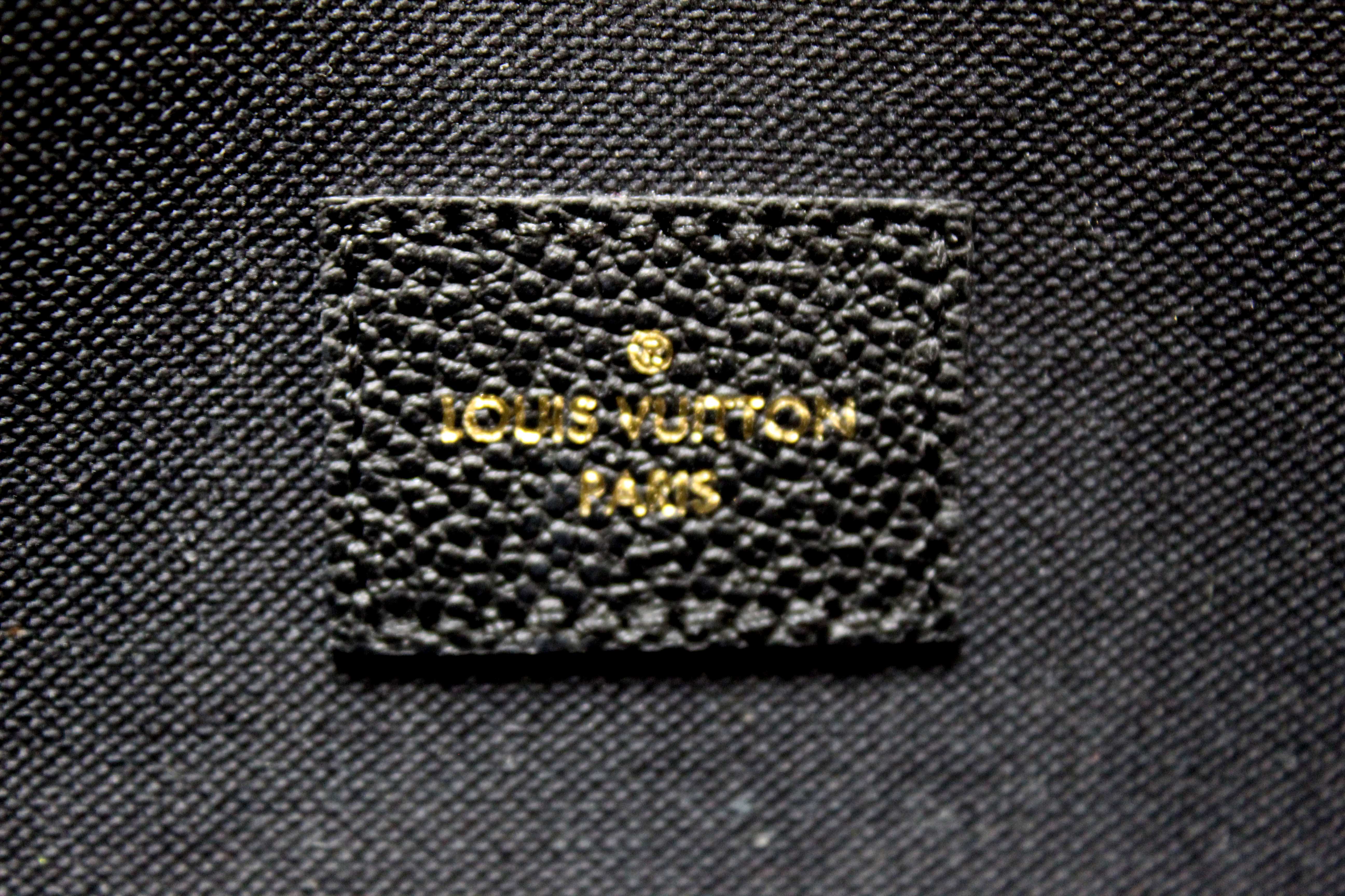 Authentic Louis Vuitton Black Monogram Empreinte Felicie Pochette Bag