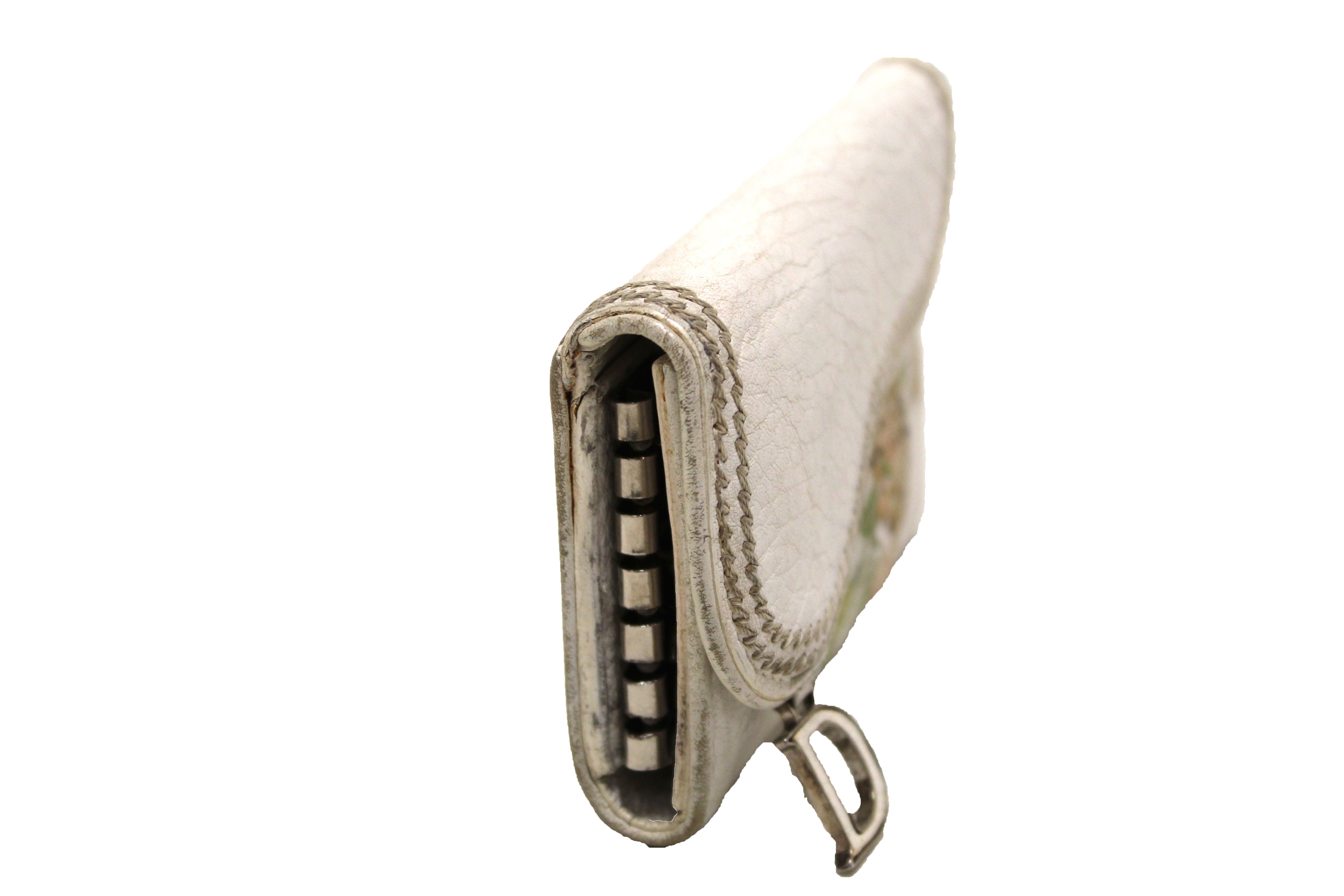 Authentic Christian Dior Vintage Saddle White Leather 6 Key Rings Holder