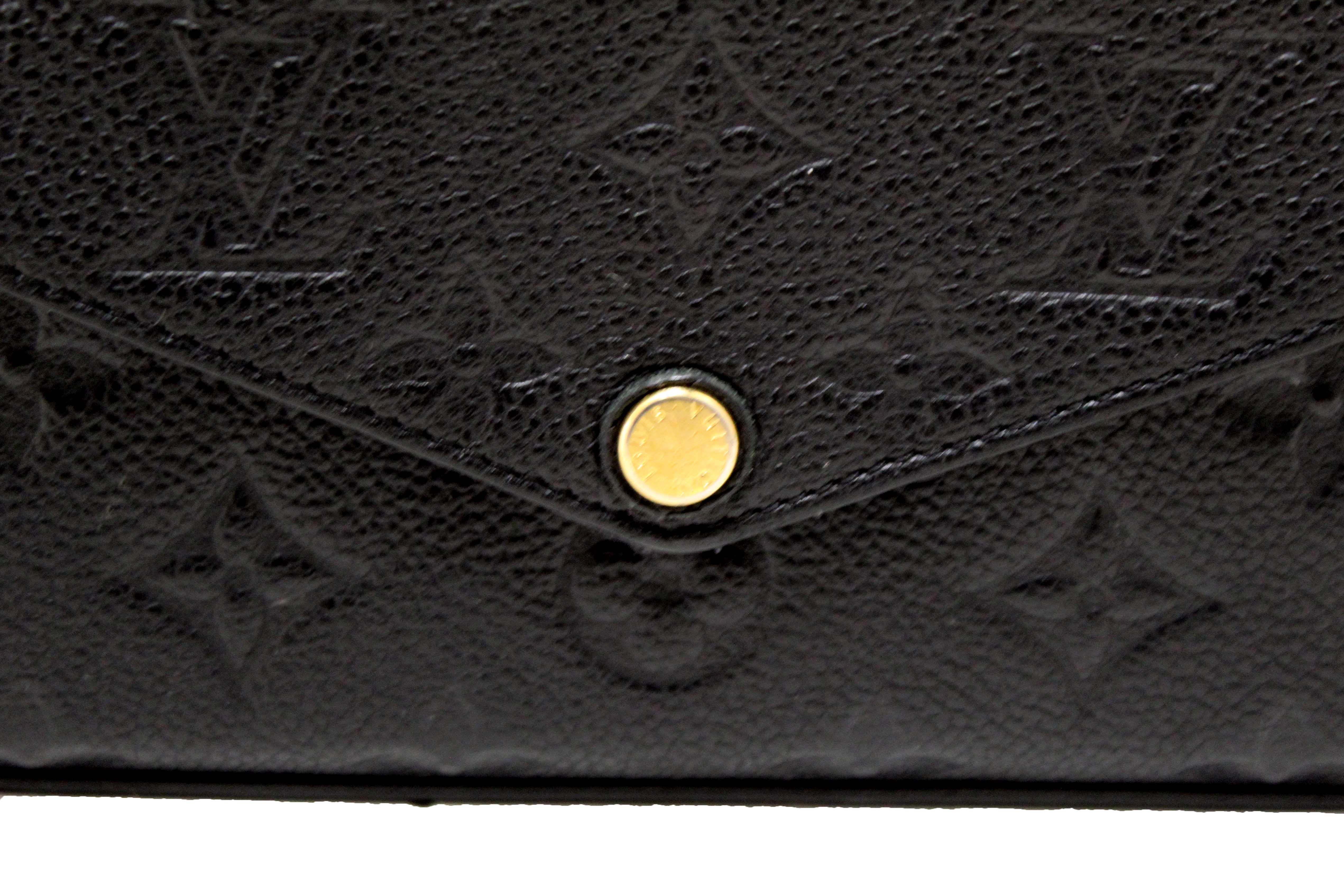 Authentic Louis Vuitton Black Monogram Empreinte Felicie Pochette Bag