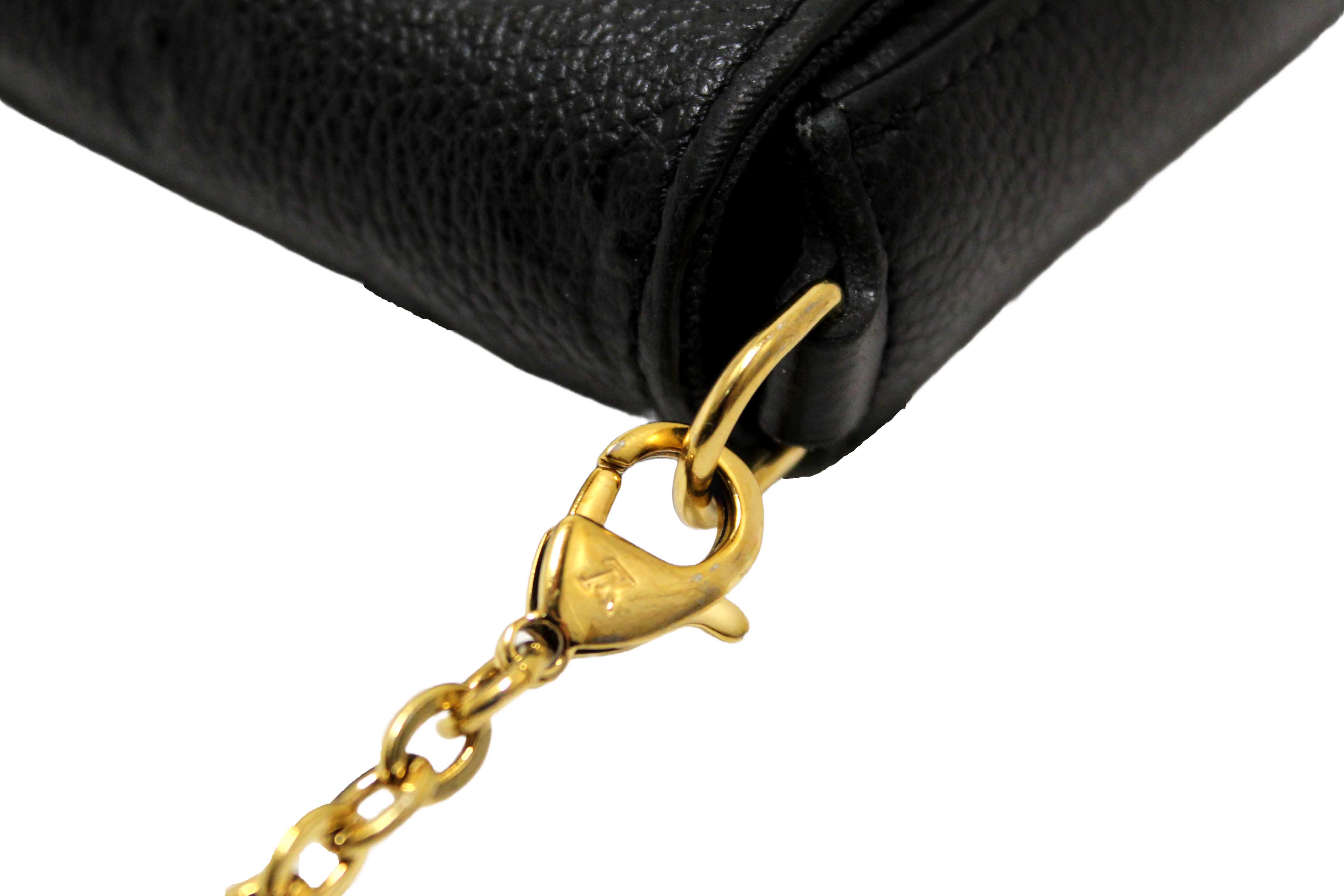 Authentic Louis Vuitton Black Monogram Empreinte Felicie Pochette Bag