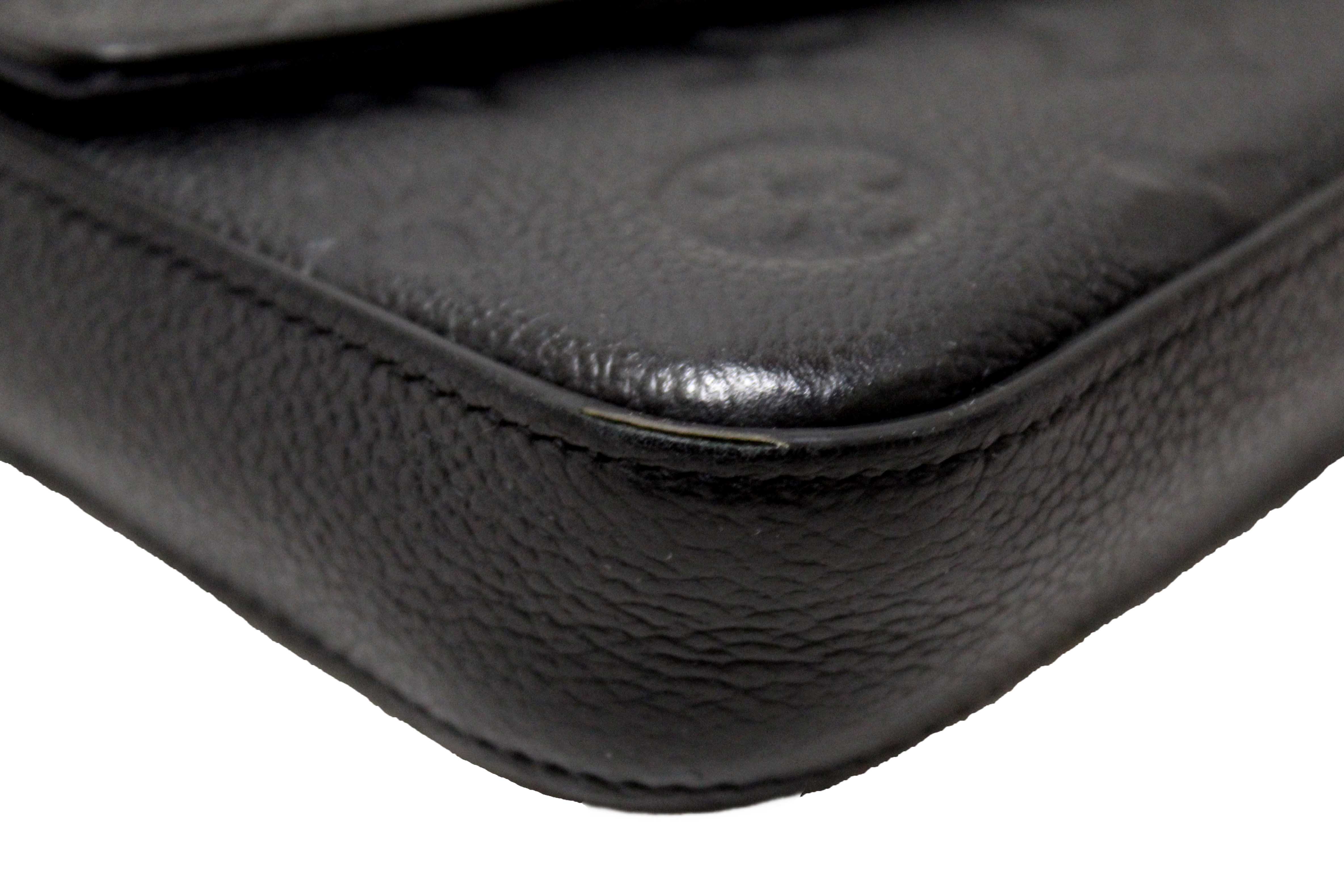 Authentic Louis Vuitton Black Monogram Empreinte Felicie Pochette Bag