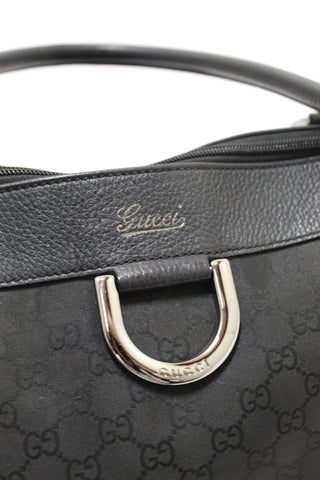 Authentic Gucci GG Black Nylon Large Tote Shoulder Bag 341491