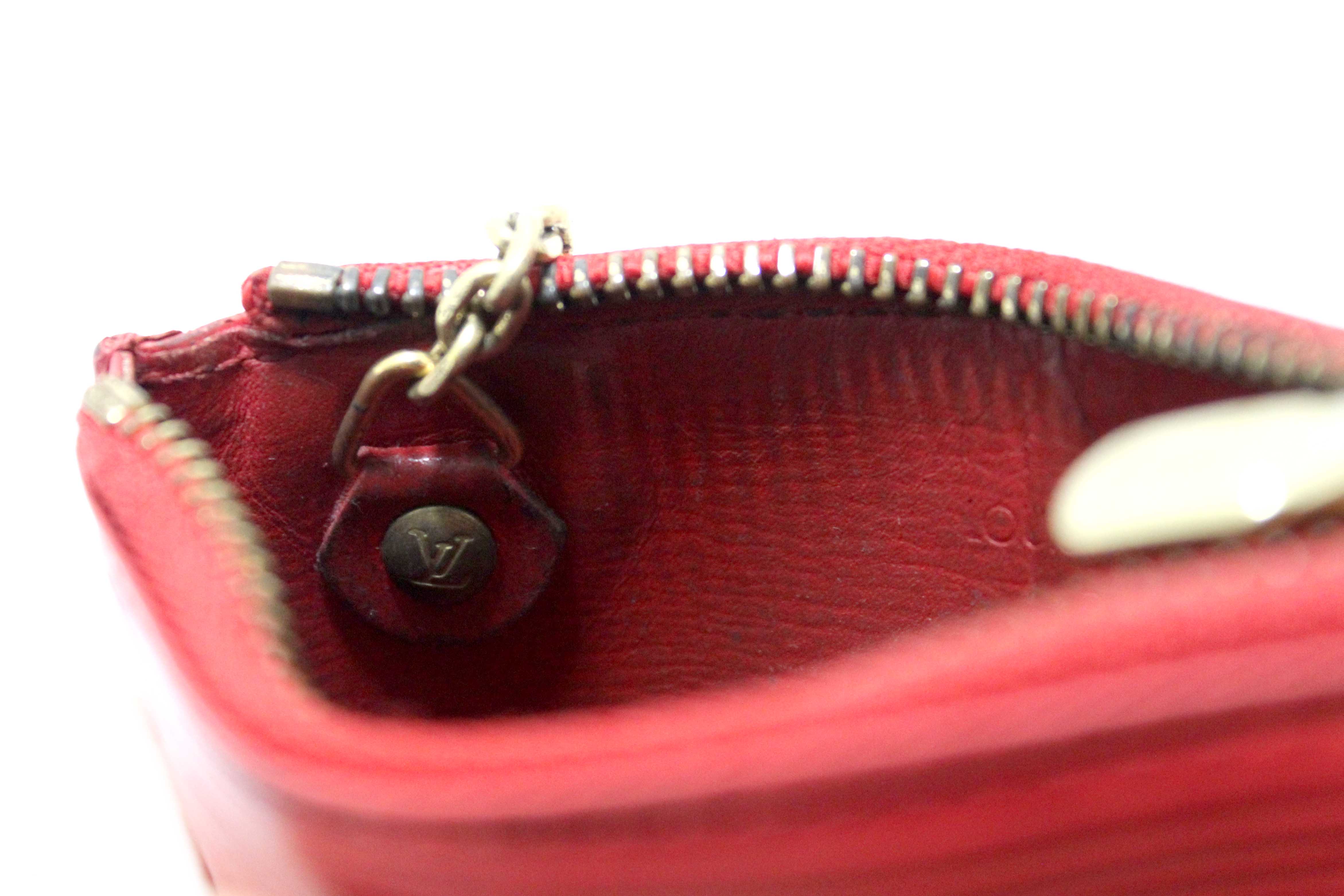 ID:156172　エイボンルビーレッド Authentic Louis Vuitton Red Epi Leather Key Coin Card Case Pouch