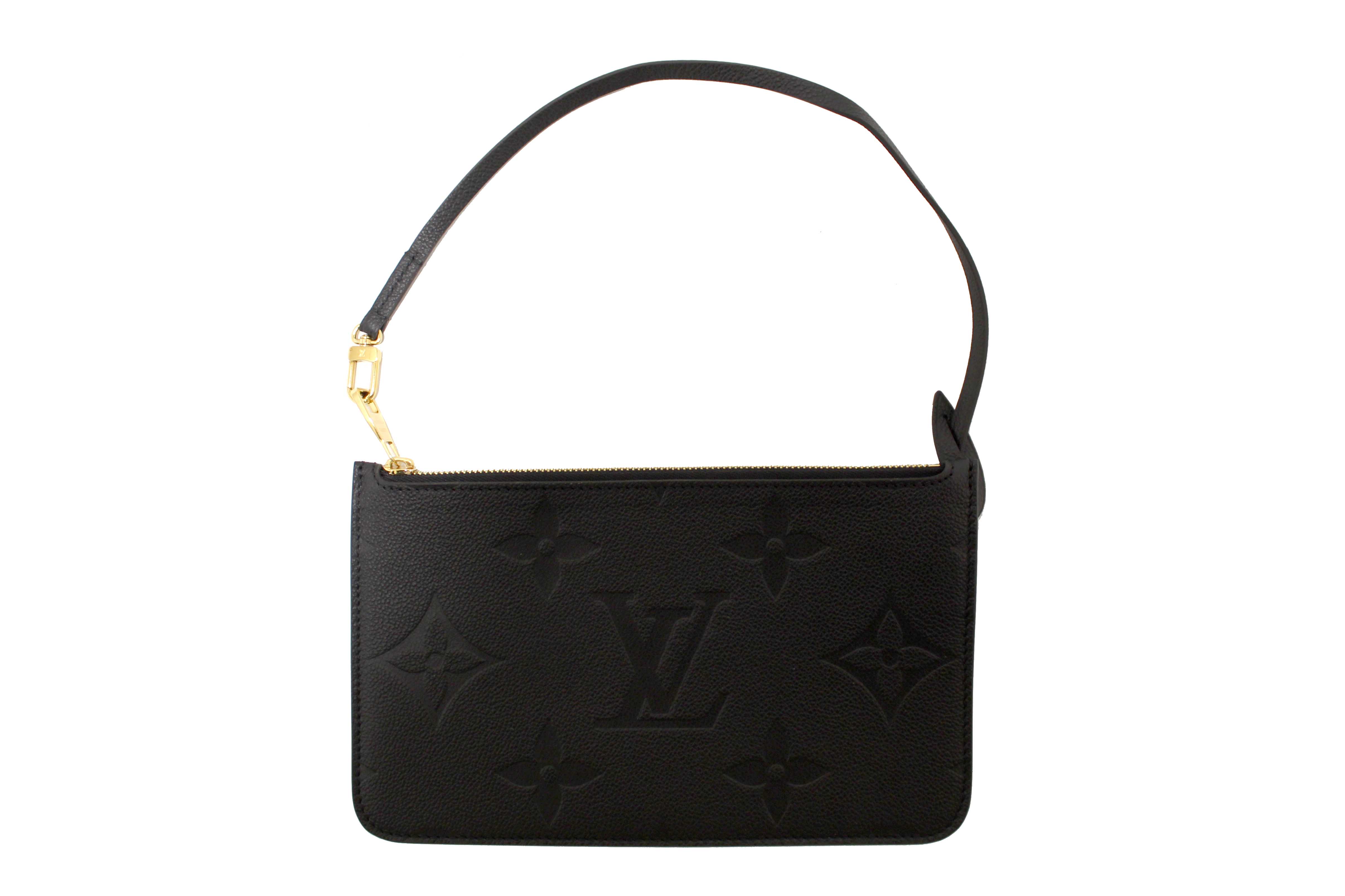 Authentic Louis Vuitton Black Empreinte Neverfull Pouch Pochette
