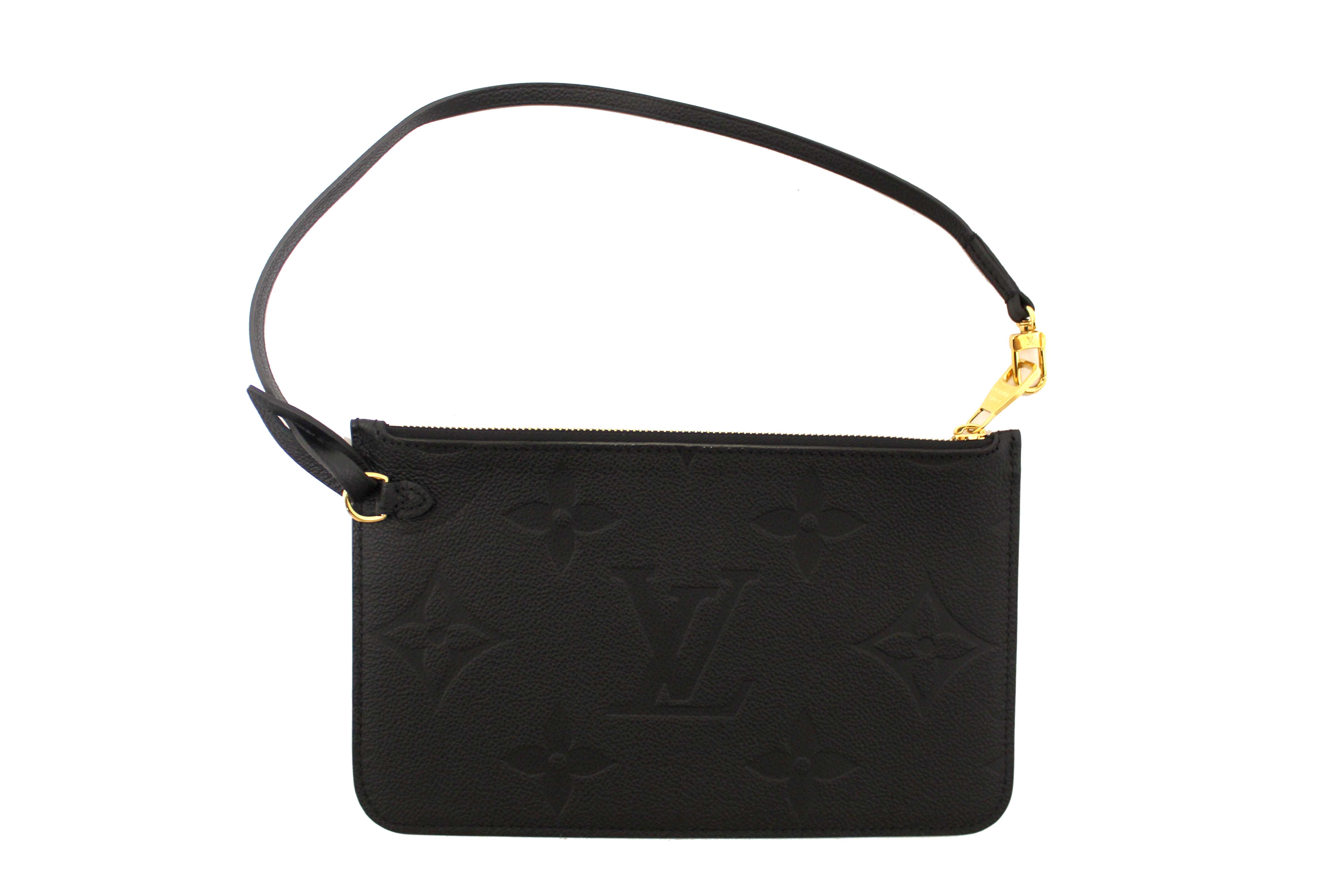Authentic Louis Vuitton Black Empreinte Neverfull Pouch Pochette