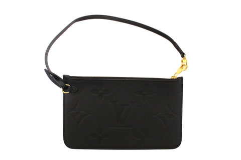Authentic Louis Vuitton Black Empreinte Neverfull Pouch Pochette