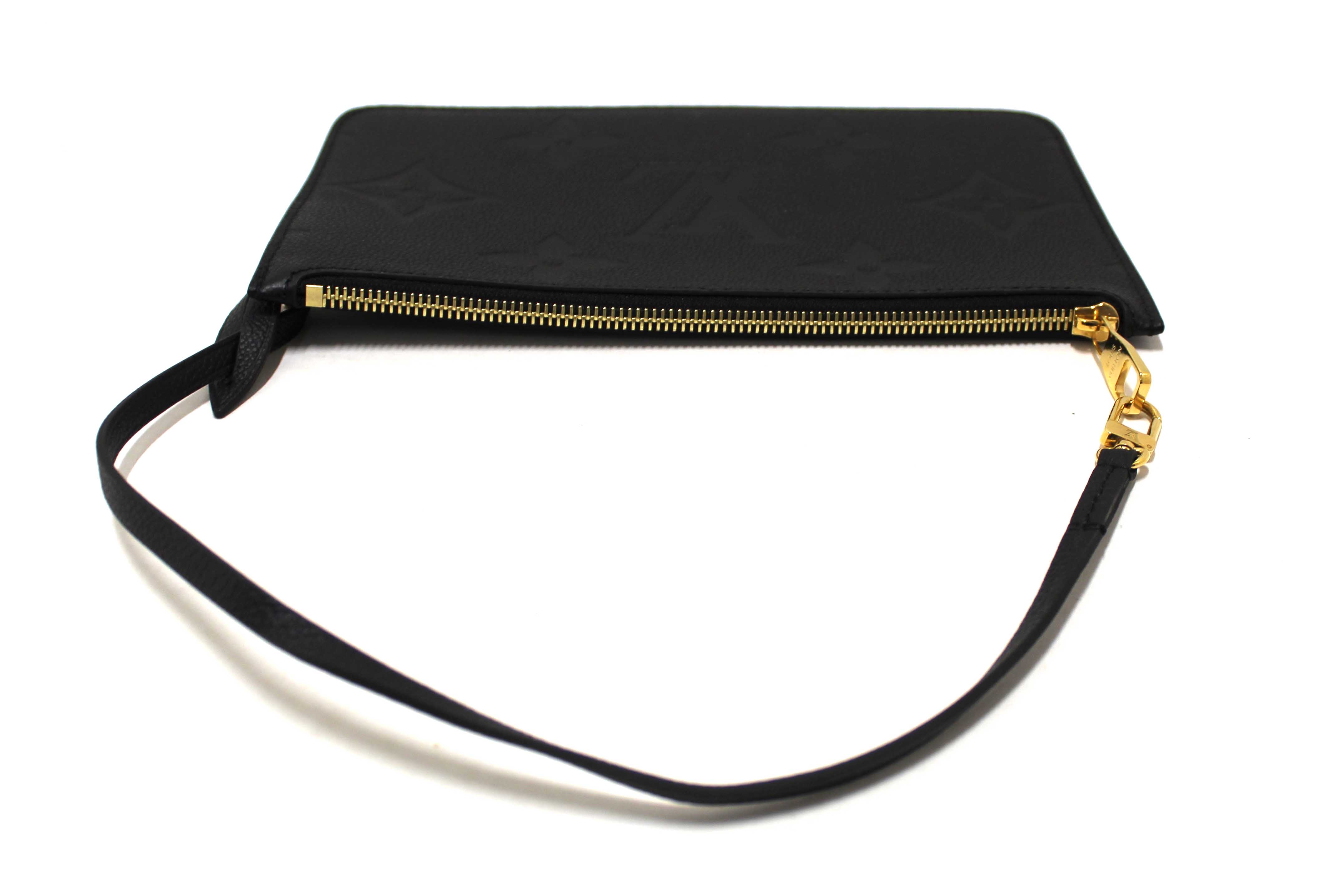 Authentic Louis Vuitton Black Empreinte Neverfull Pouch Pochette