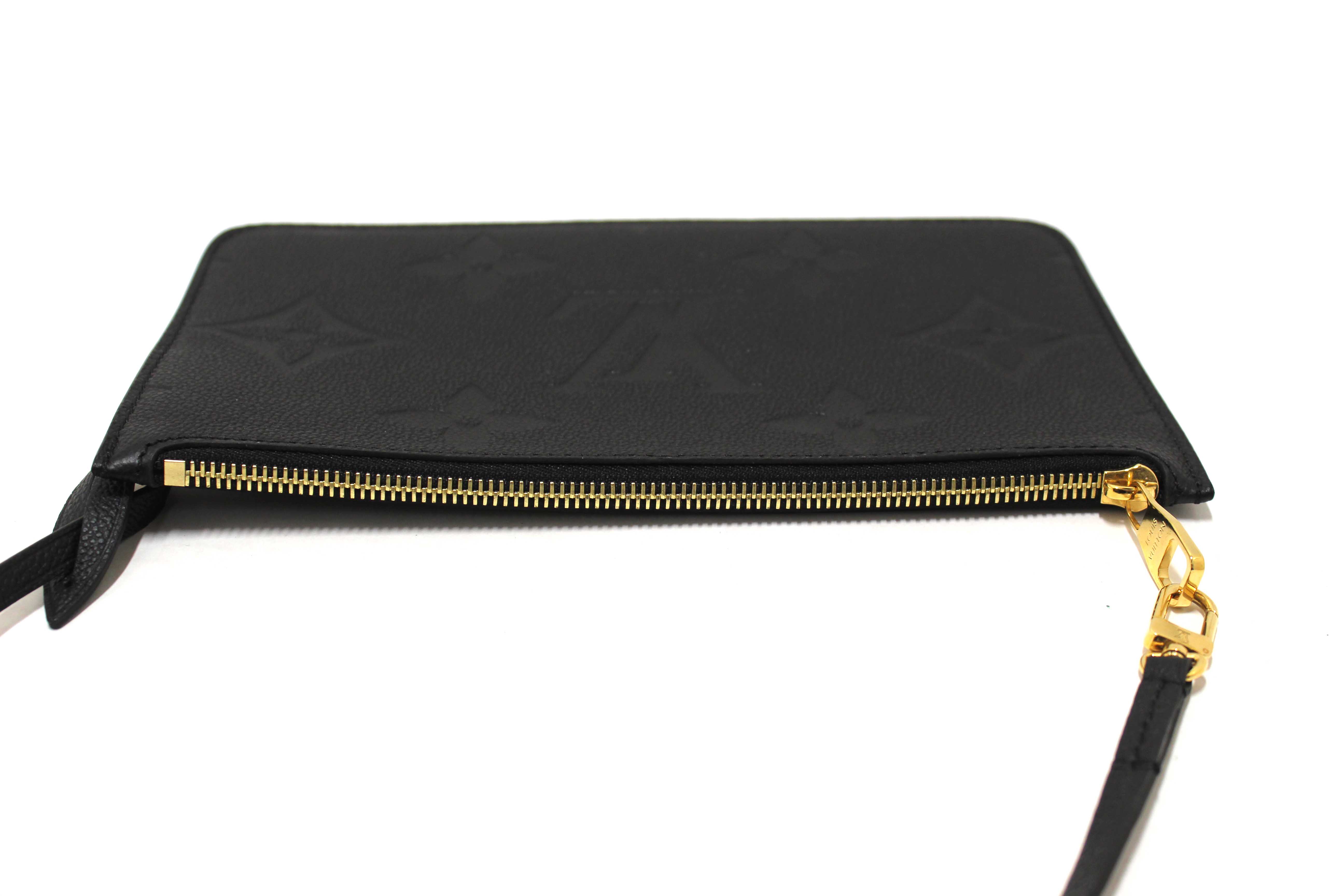 Authentic Louis Vuitton Black Empreinte Neverfull Pouch Pochette