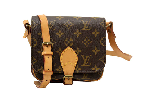 Authentic Louis Vuitton Vintage Classic Monogram Cartouchiere PM Messenger Bag
