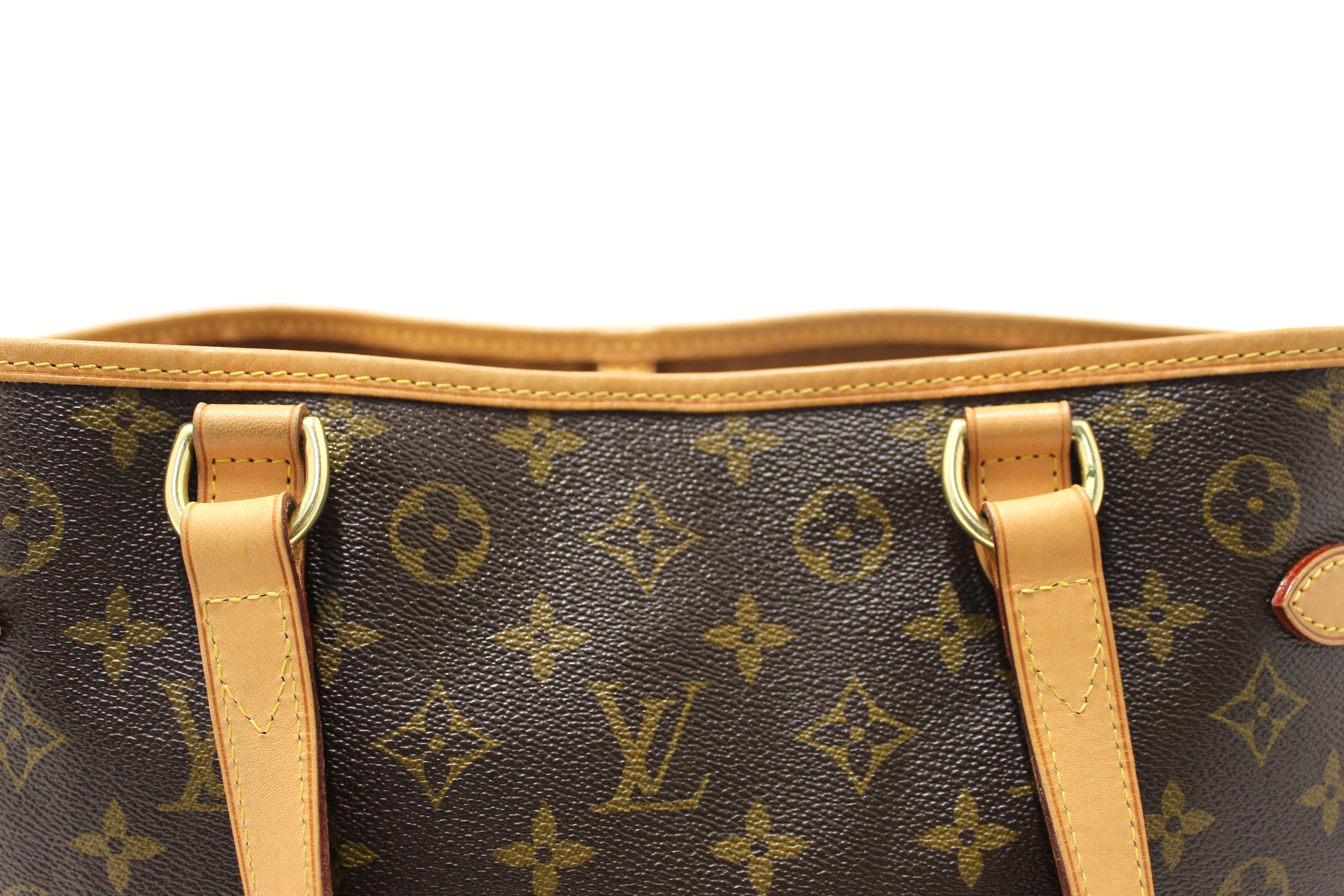 Authentic Louis Vuitton Classic Monogram Horizontal Batignolles Tote Shoulder Bag