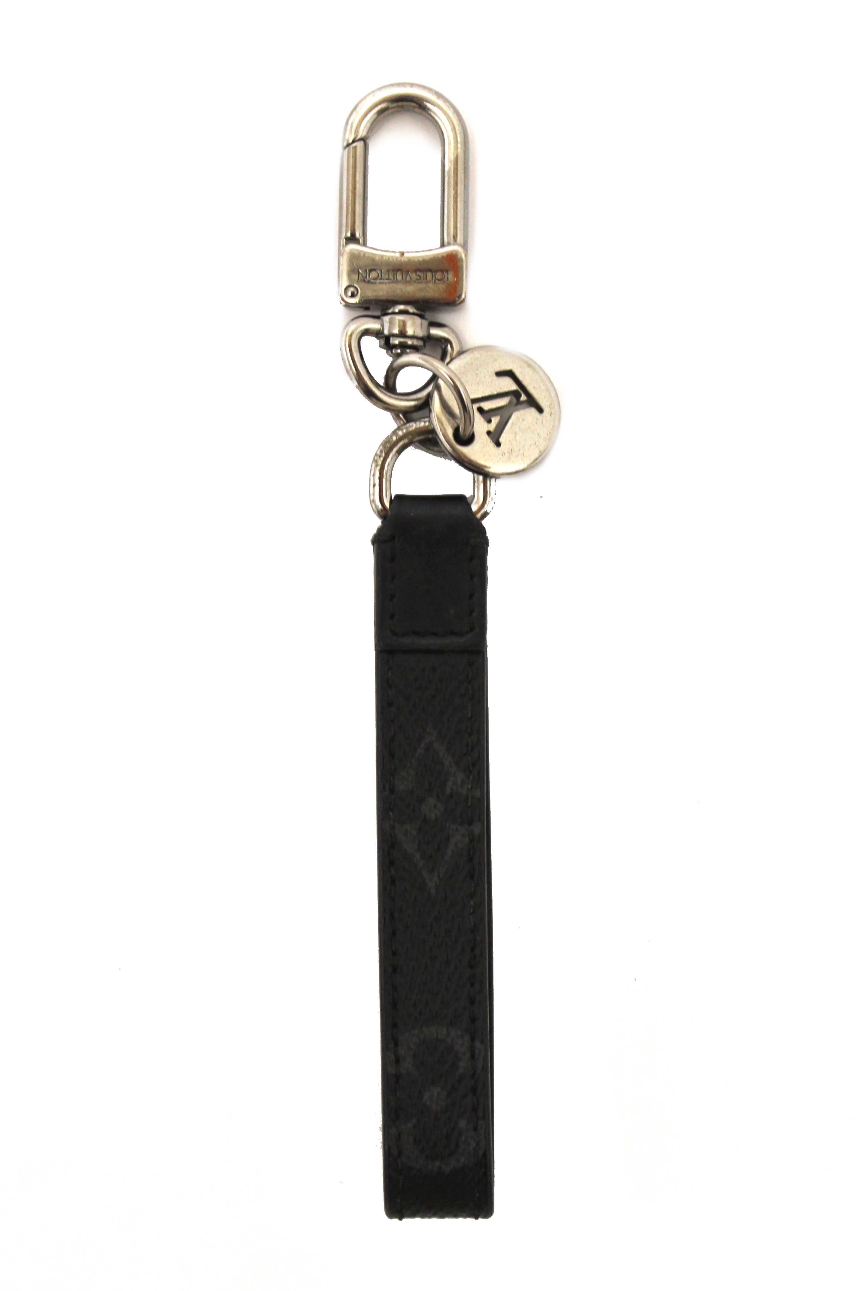Authentic  Louis Vuitton Damier Graphite Dragonne Bag Charm & Key Holder